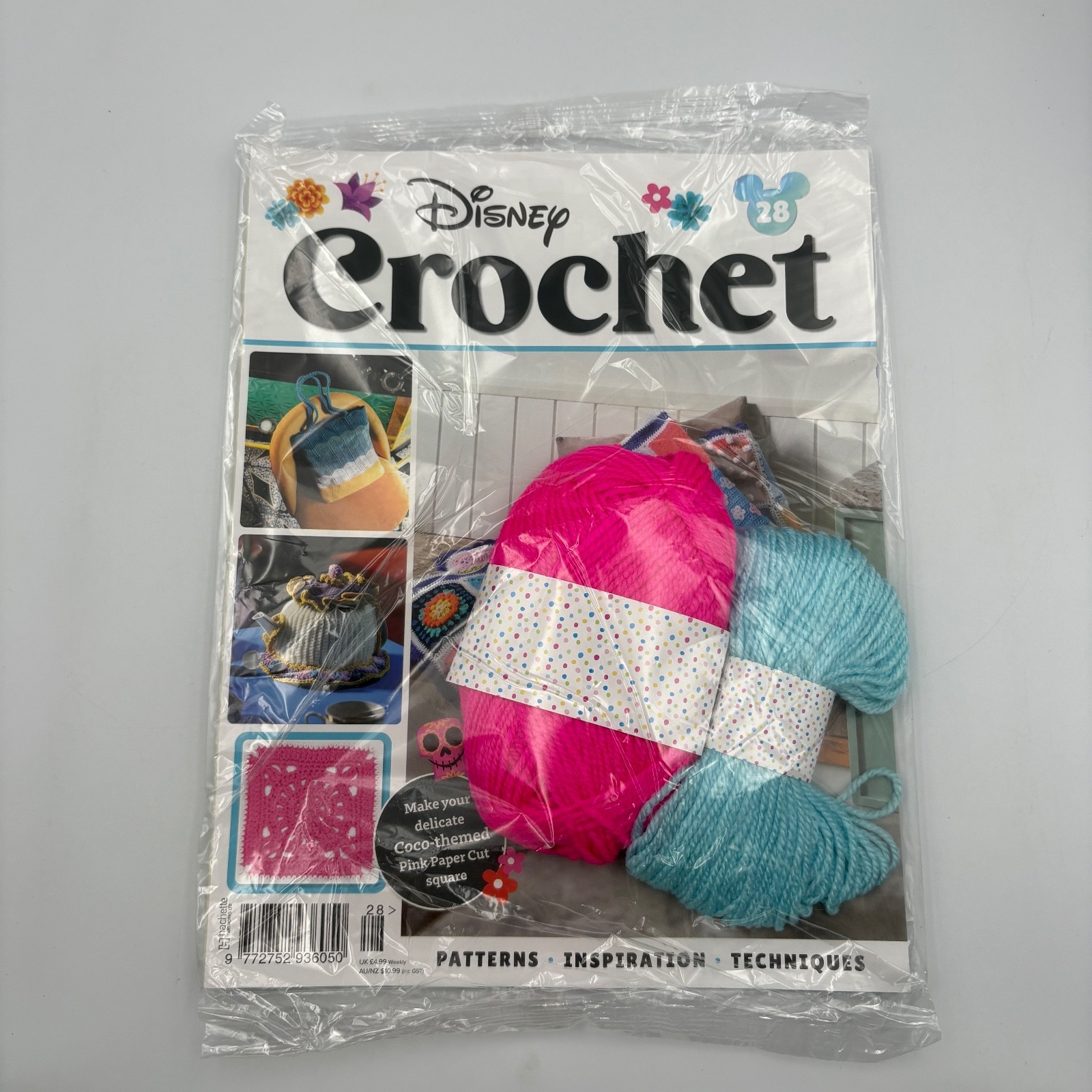Disney Crochet Magazine #28 Coco Themed Pink Paper Cut Square Learn/Techniques