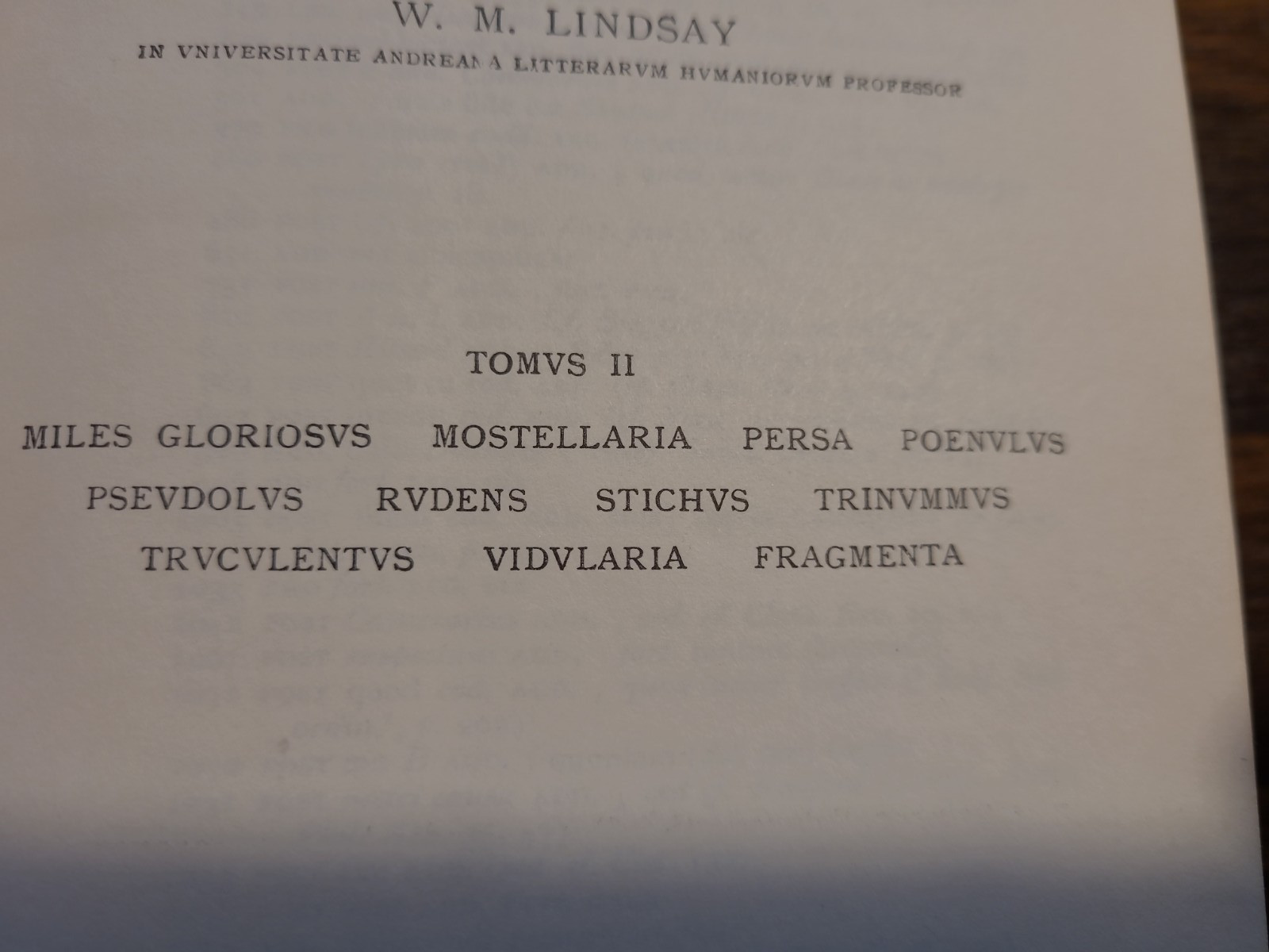 Plautus Roman Comedy Latin 2 vols hc W.M. Lindsay ed. 1963 OCT Oxford Classical