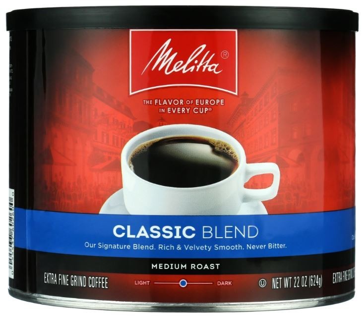 Melitta Classic Roast Caffeinated Canned Coffee, 22oz Can NEW