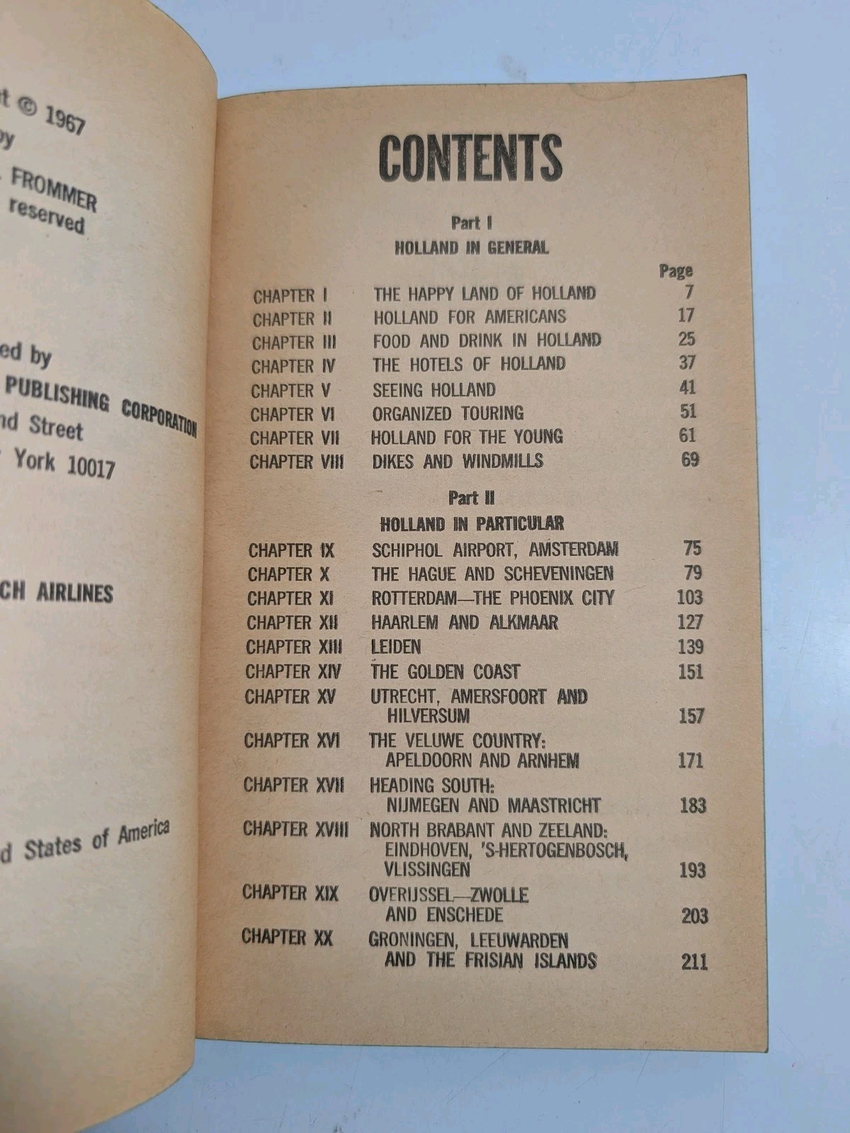 Vintage 1967 KLM Airlines Happy Holland Guide To Europes Gateway Nation Book