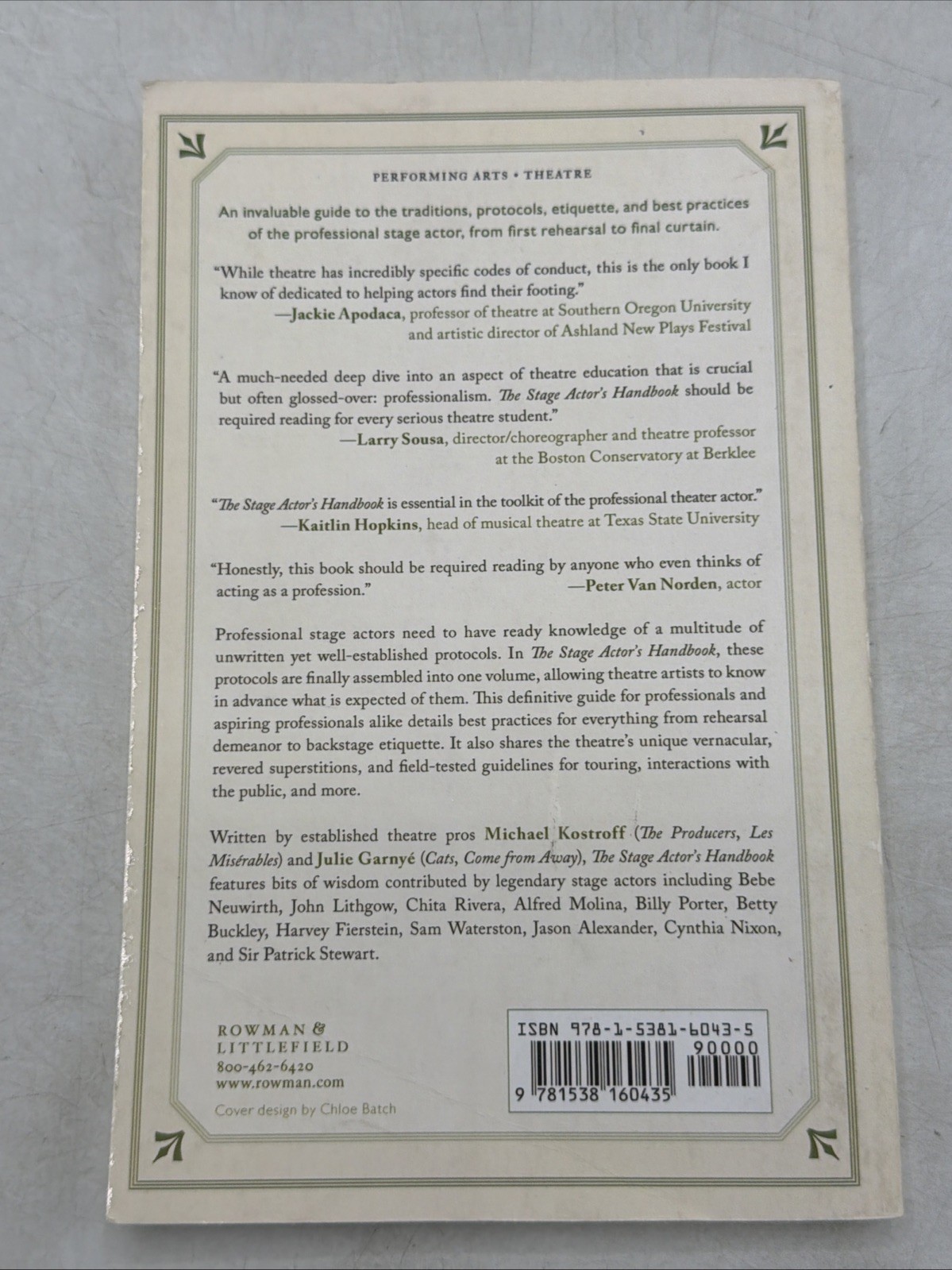The Stage Actor’s Handbook, , Kostroff, Michael, Very Good, 7/13/2022 12:00:01 A