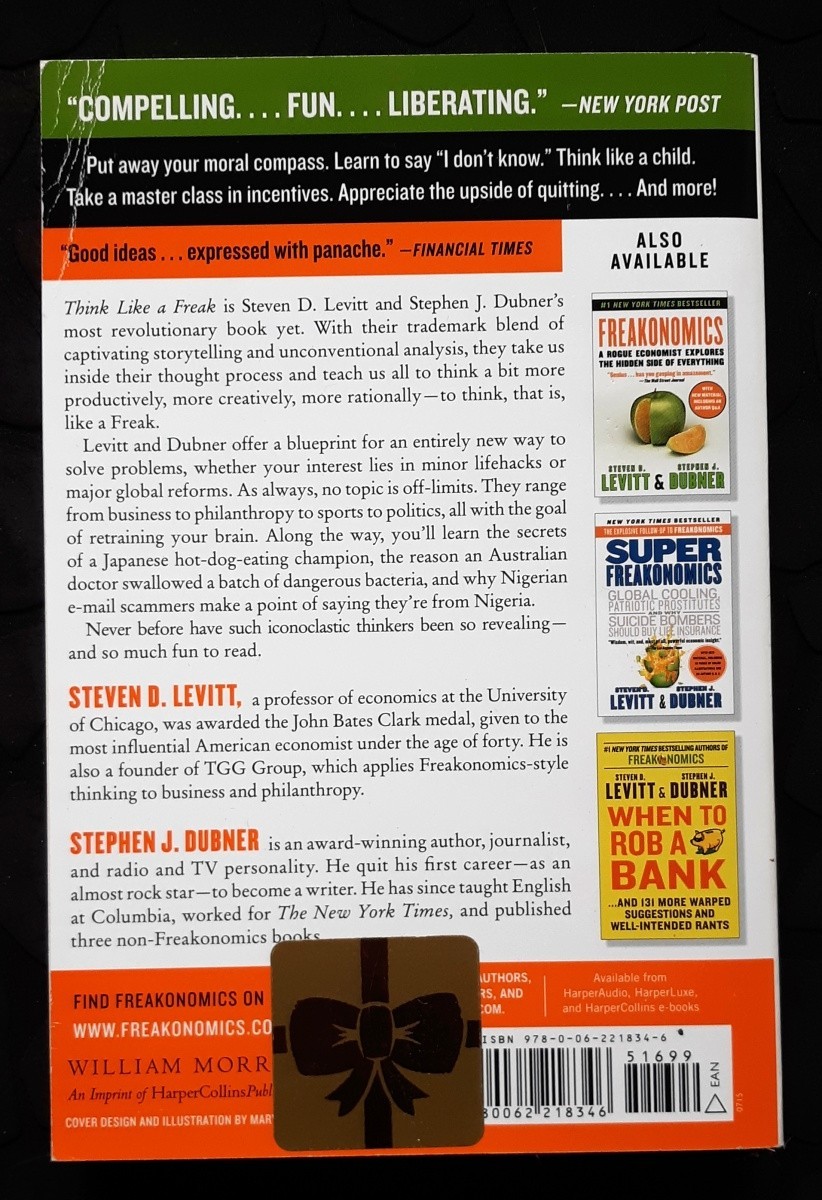 Think Like a Freak by Steven D Levitt & Dubner, PB 2014 – NEW!