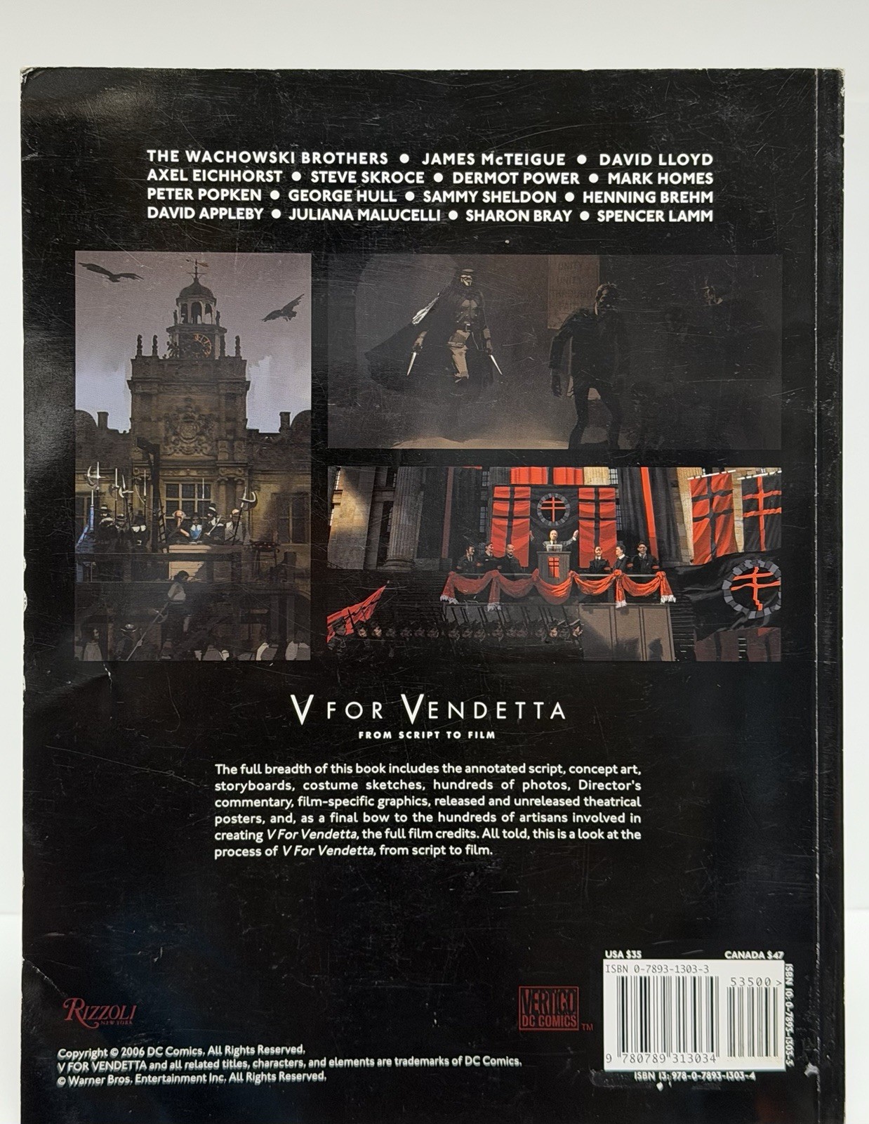 V for Vendetta: From Script to Film by Wachowski Bro.. 2006, Perfect PAPERBACK