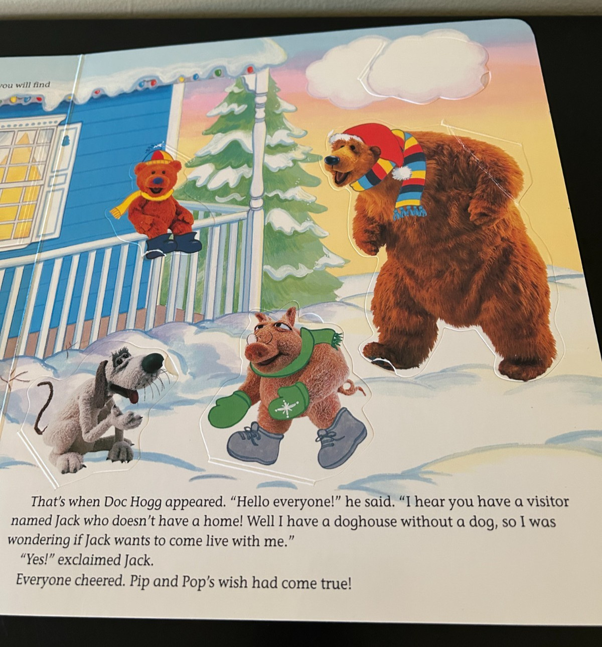 BEAR IN THE BIG BLUE HOUSE Bear’s Berry Christmas flap board book 2000 Henson
