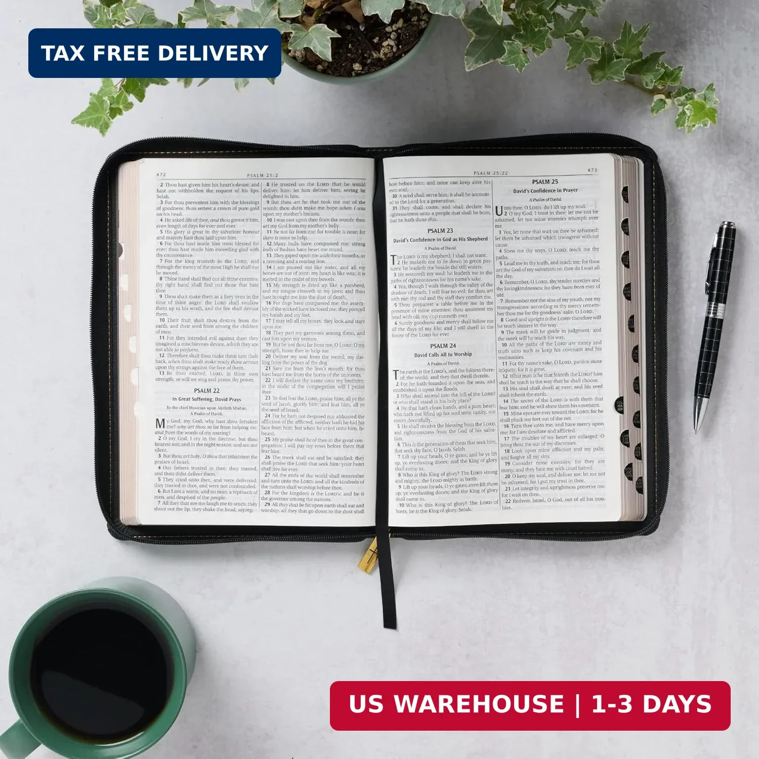 KJV Large Print Thinline Bible Black Zipper Indexed BRAND NEW in Shrink Wrap!!!