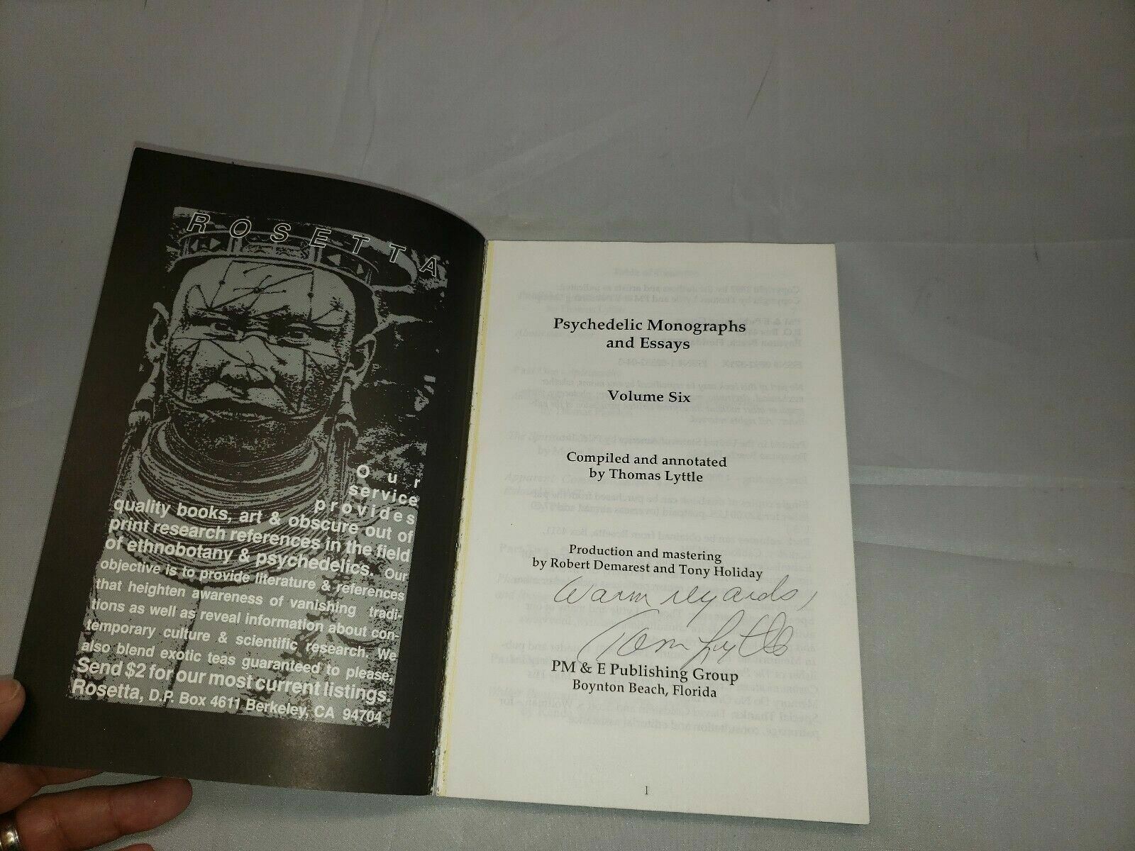 Psychedelic Monographs & Essays Signed by Author Thomas Lyttle vol 6