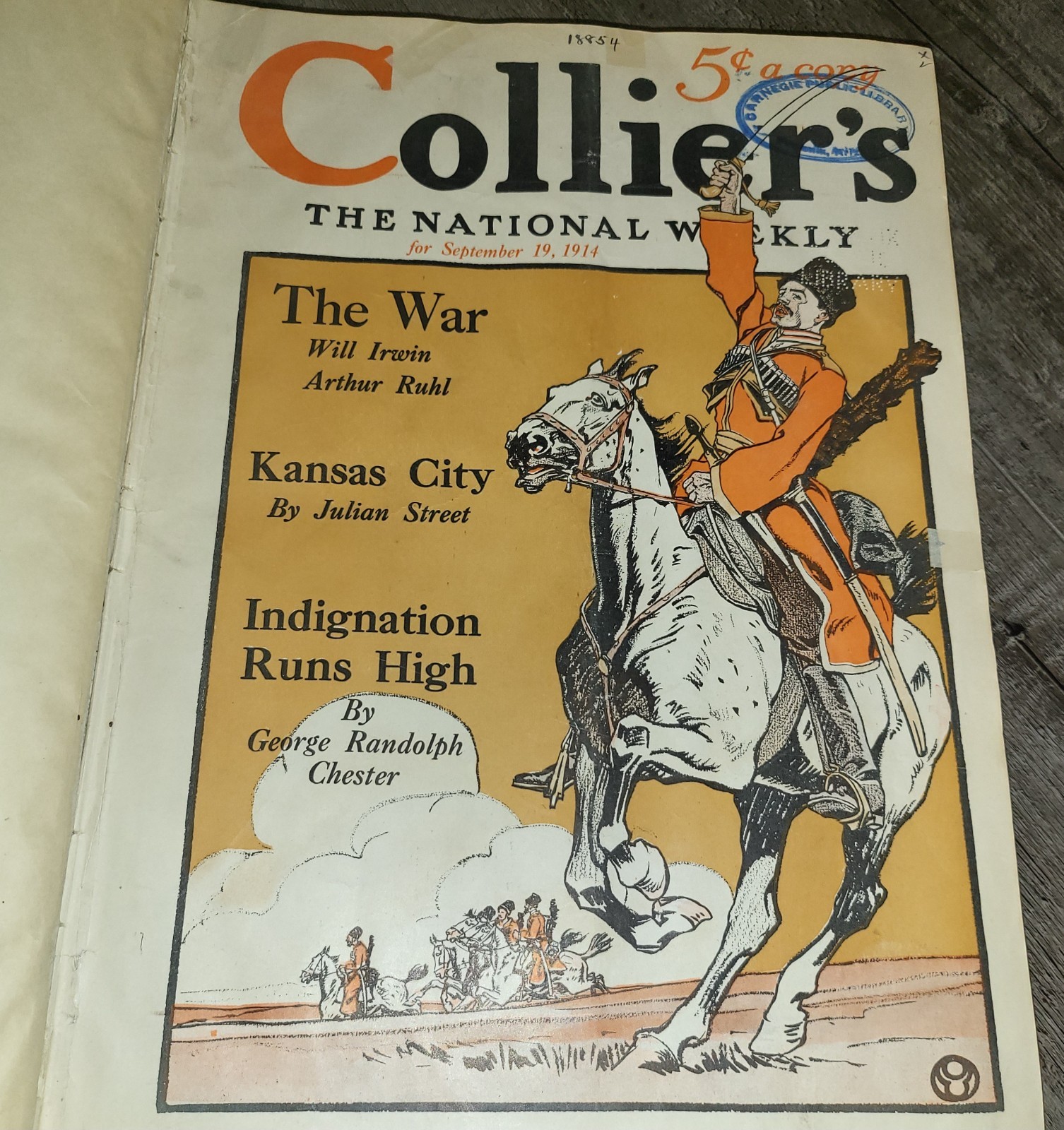 Collier’s Weekly Vol 54 Part 1 Sept 19- Dec 12 1914 Hardbound