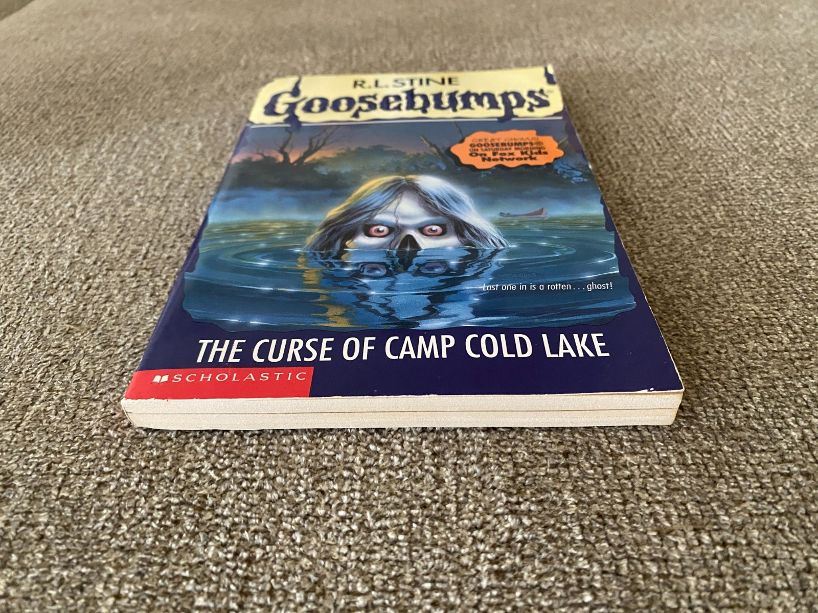 LN 1st print Goosebumps #56 The Curse of Camp Cold Lake w/att bookmark & cards
