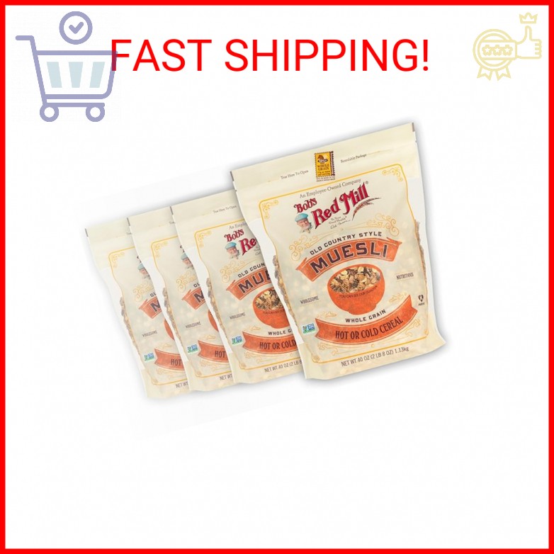 Bob’s Red Mill Old Country Style Muesli, 40oz (Pack of 4) – Non GMO, Whole Grain