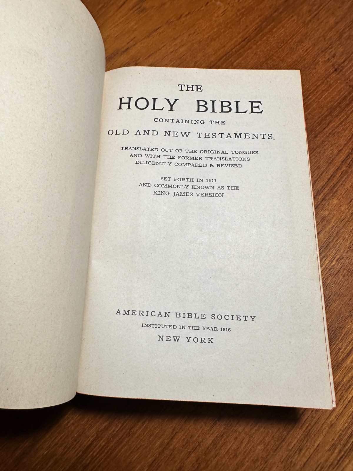 Holy Bible American Bible Society Instituted 1816 Set Forth In 1611 Antique/Vtg