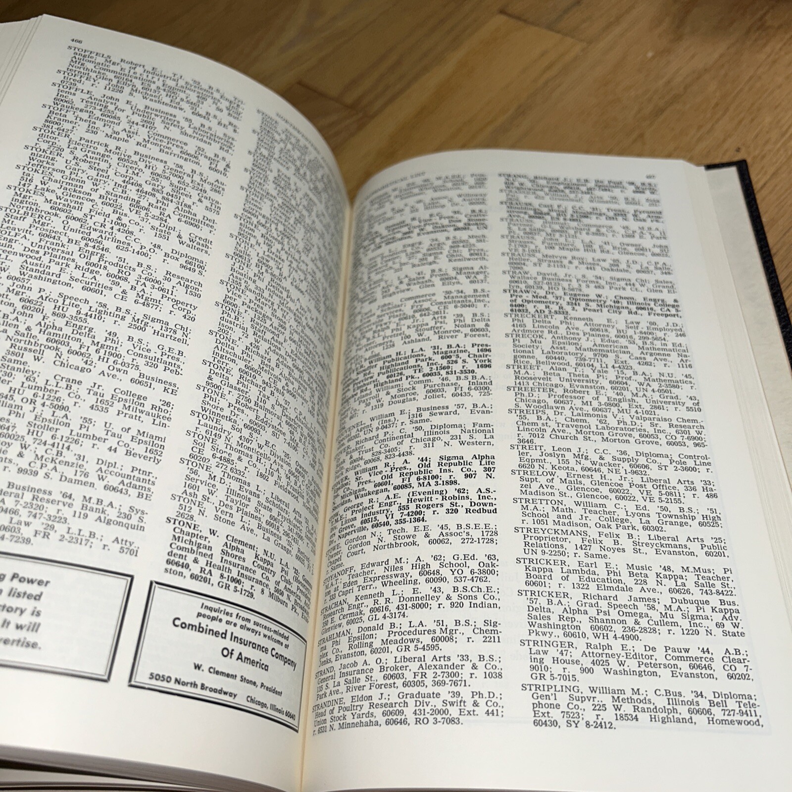 1967 NORTHWESTERN UNIVERSITY ALUMNI DIRECTORY of the CHICAGO AREA 592 pages