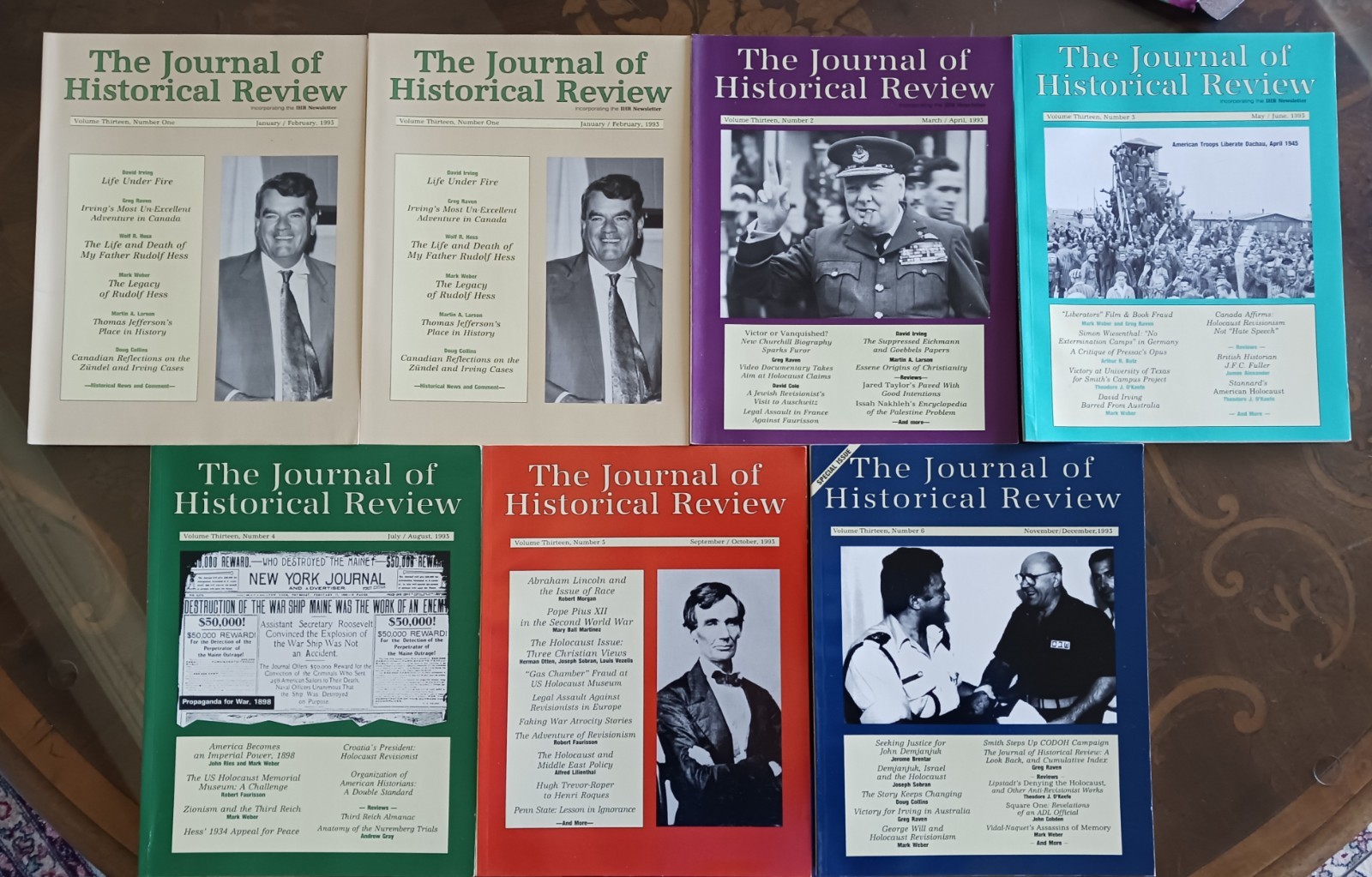 The Journal of Historical Review–Lot of 32 Issues–1993-1999