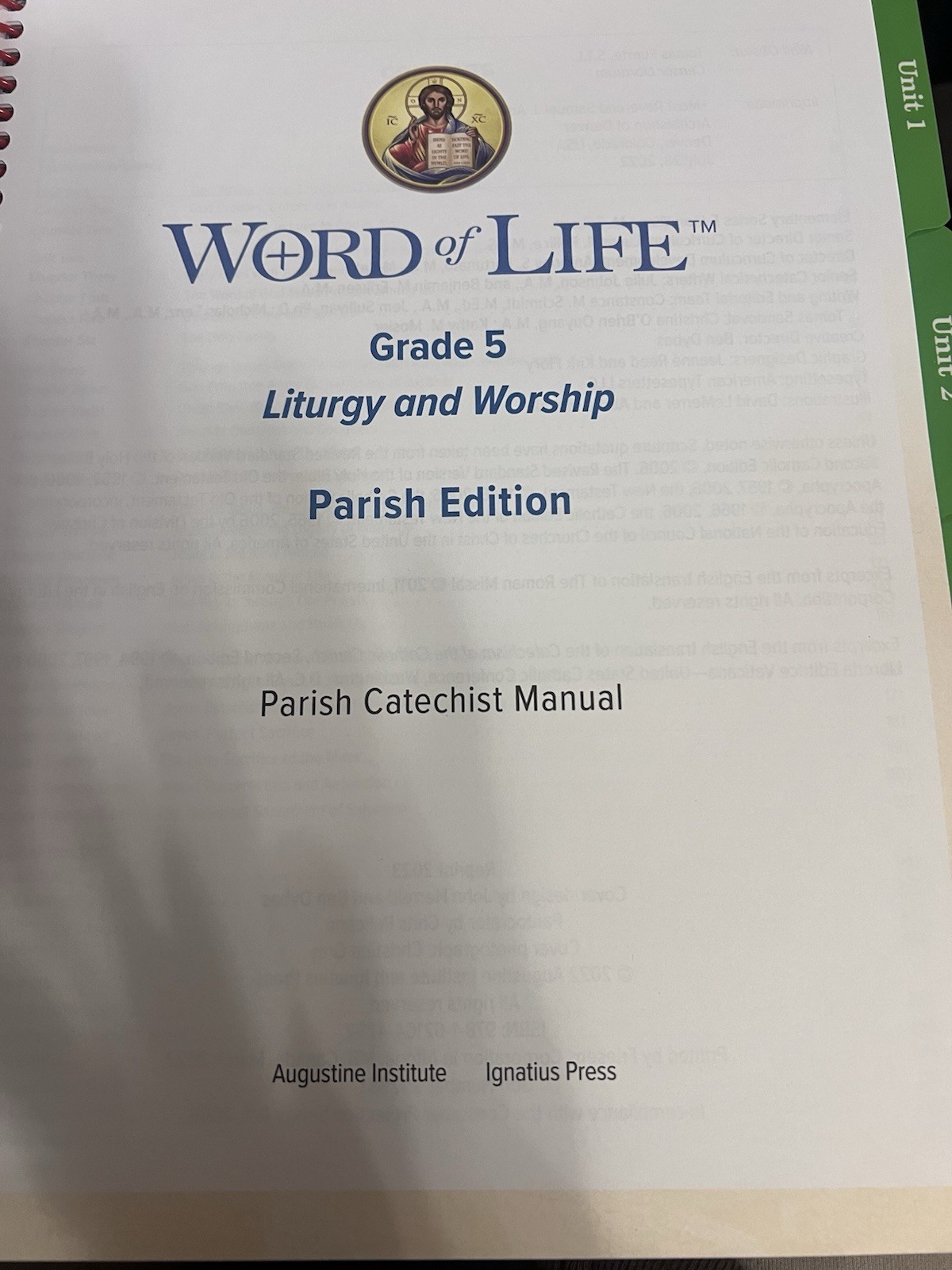 Augustine Institute-Ingatius Press,Word of Live, Parish Catechist Manual,Grade 5