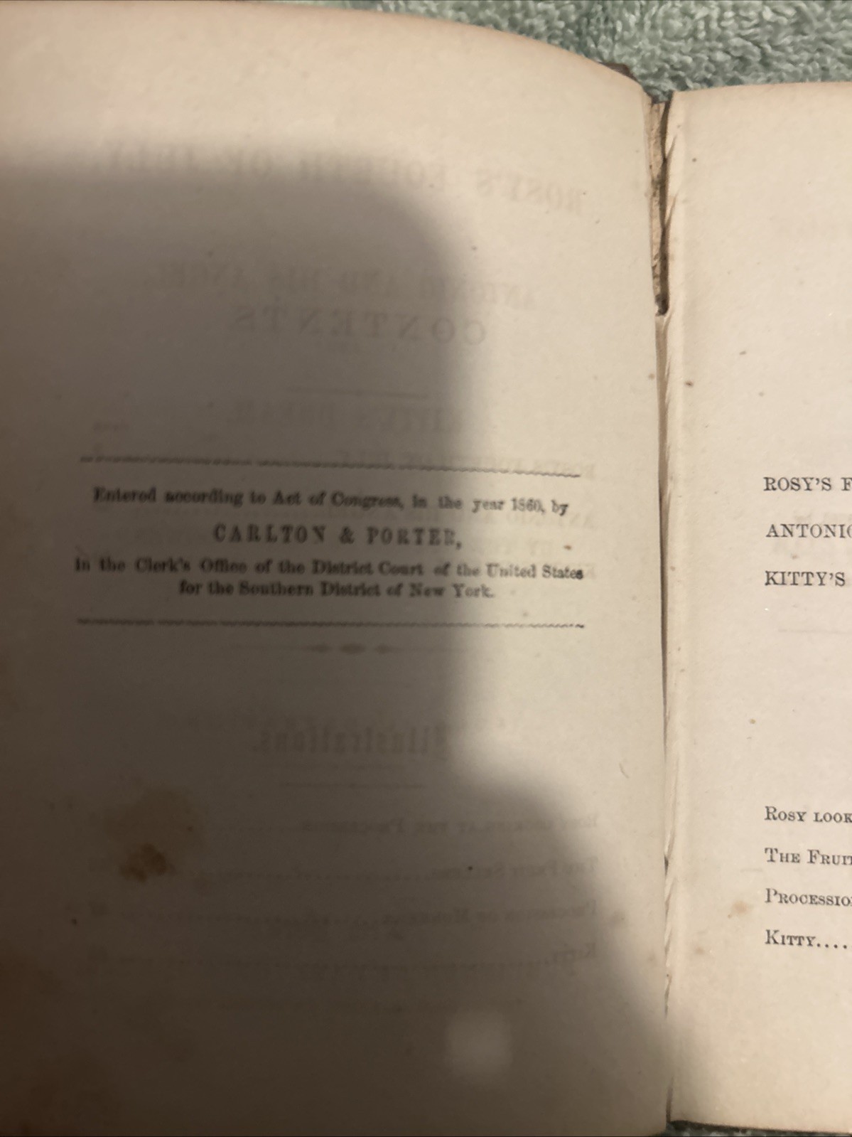 Antique Children’s Book. 3 Stories Rosie’s Fourth Of July. Copyright 1860