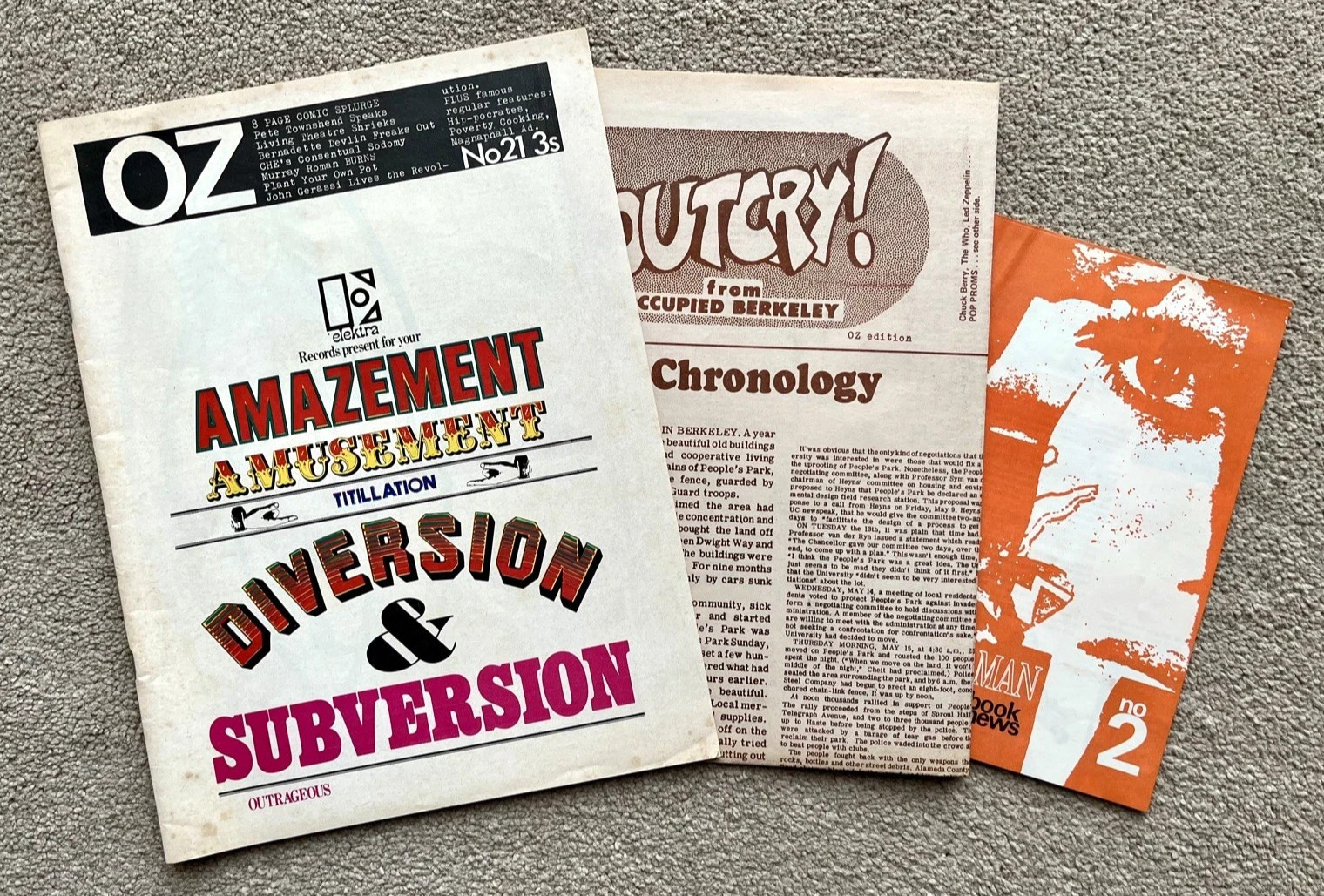 OZ MAGAZINE No.21 with Outcry and Running Man inserts.