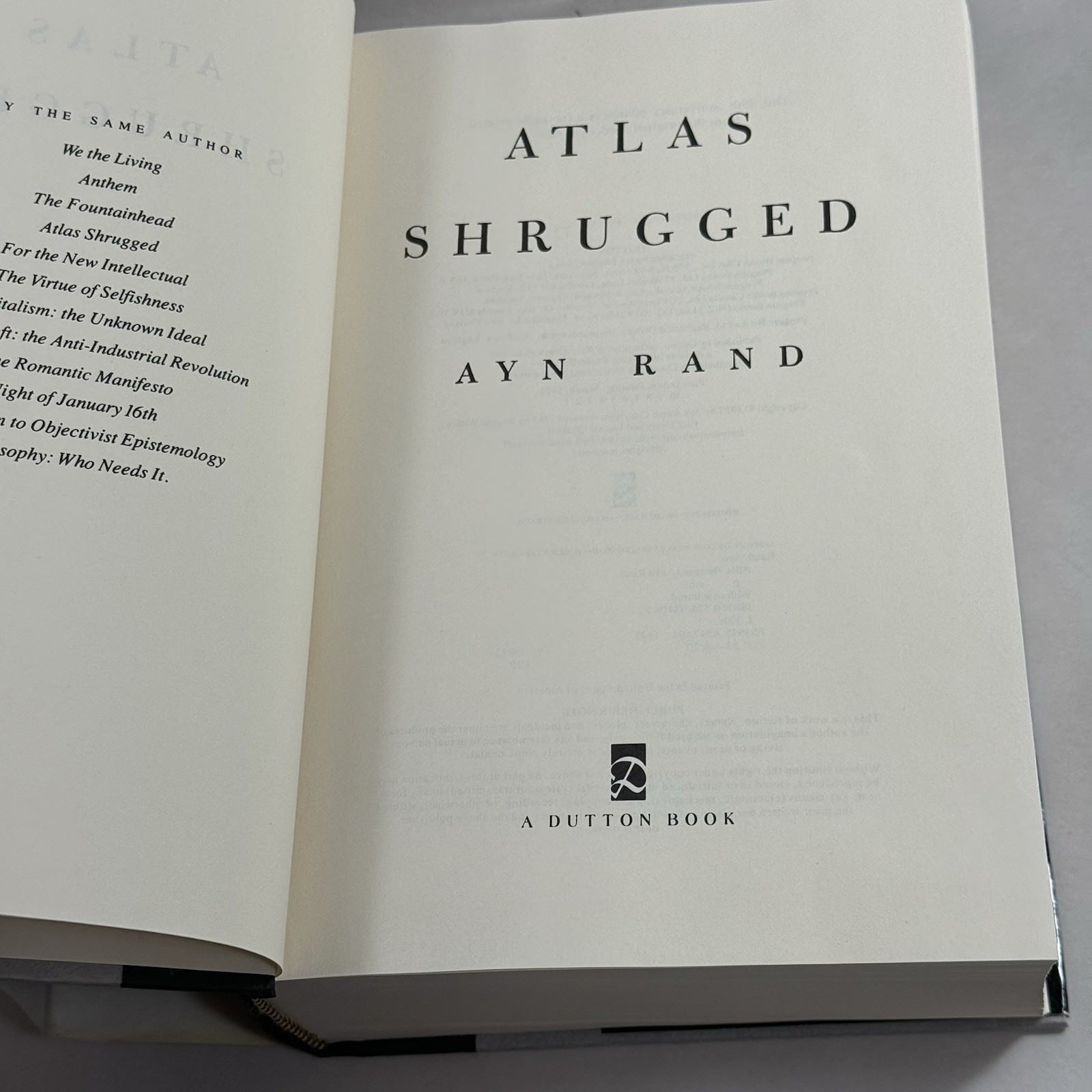 Ayn Rand ATLAS SHRUGGED: 35th Anniversary 1st Edition 1st Printing HC DJ