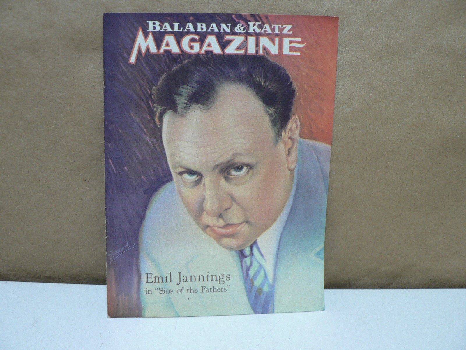 Vintage 1920’s Balaban & Katz Magazine Emil Jannings Front Cover