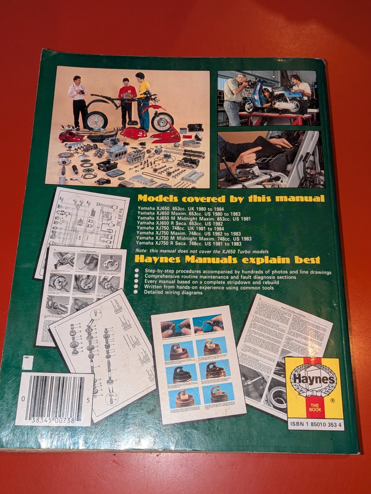 1980 to 1984 Yamaha XJ650 & 750 Fours Haynes Owners Workshop Manual 738