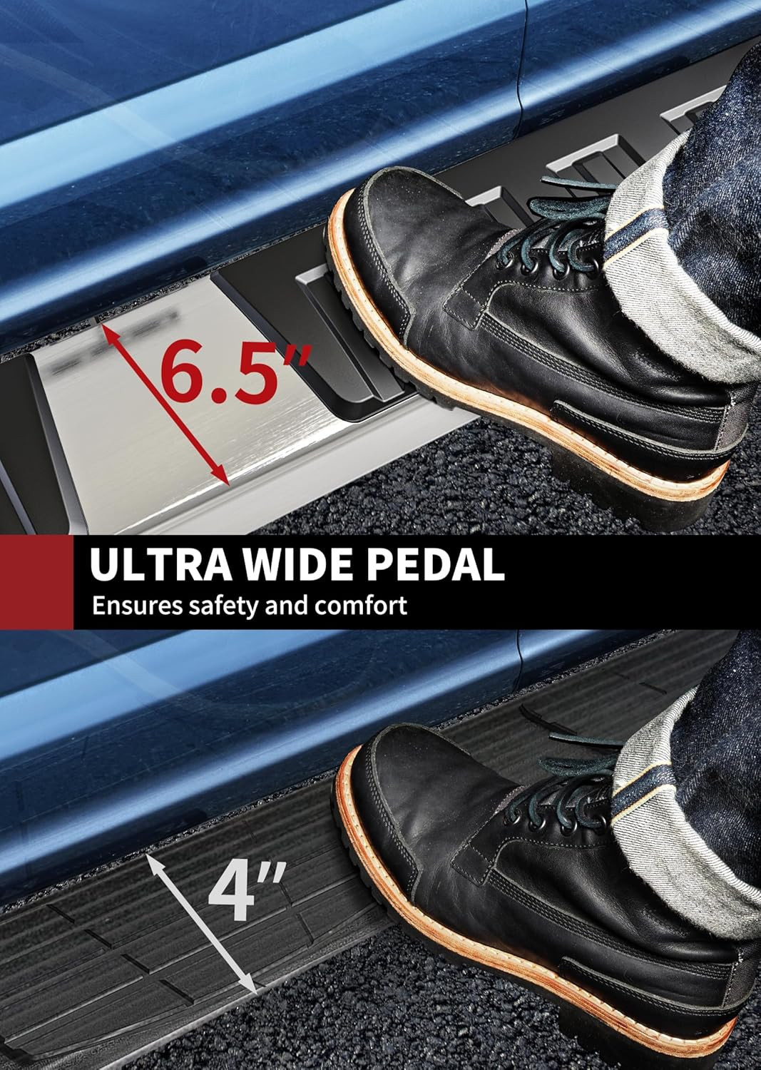 6.5 Inches Running Boards Compatible with 2019-2026 Chevy Silverado/Gmc Sierra 1
