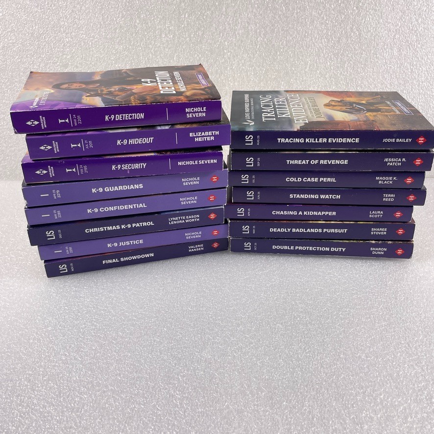 Harlequin Intrigue Love Inspired Suspense K-9 Dog Romance Book Lot 15 LP VG