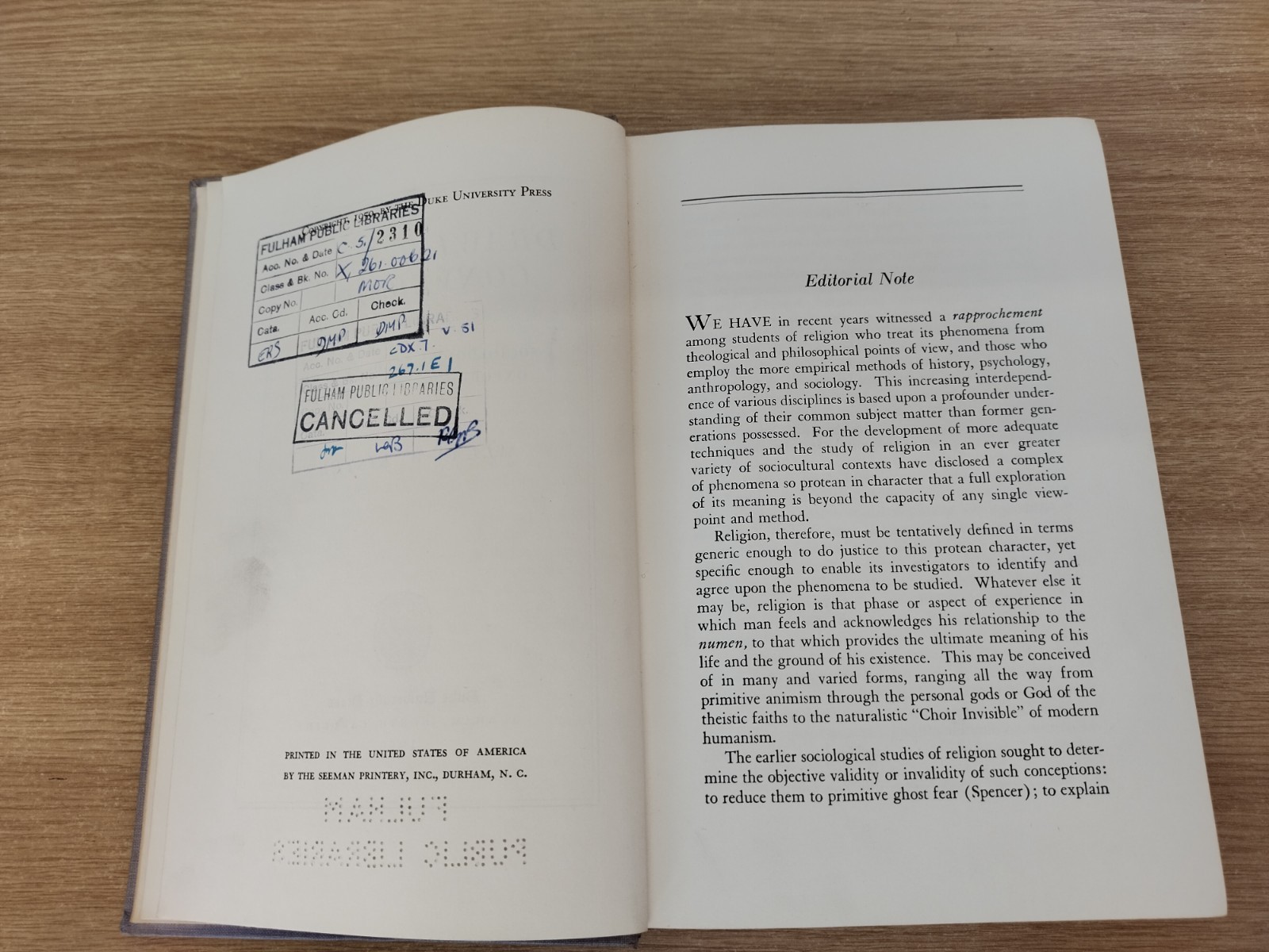 Drawing Room Conversion By Allan W. Eister, Hardback, Duke University Press 1950