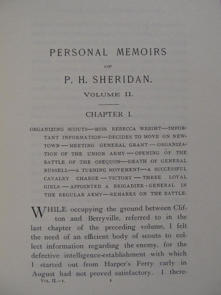 PERSONAL MEMOIRS OF GENERAL P. H. SHERIDAN – CIVIL WAR – BRAND NEW COMPLETE SET