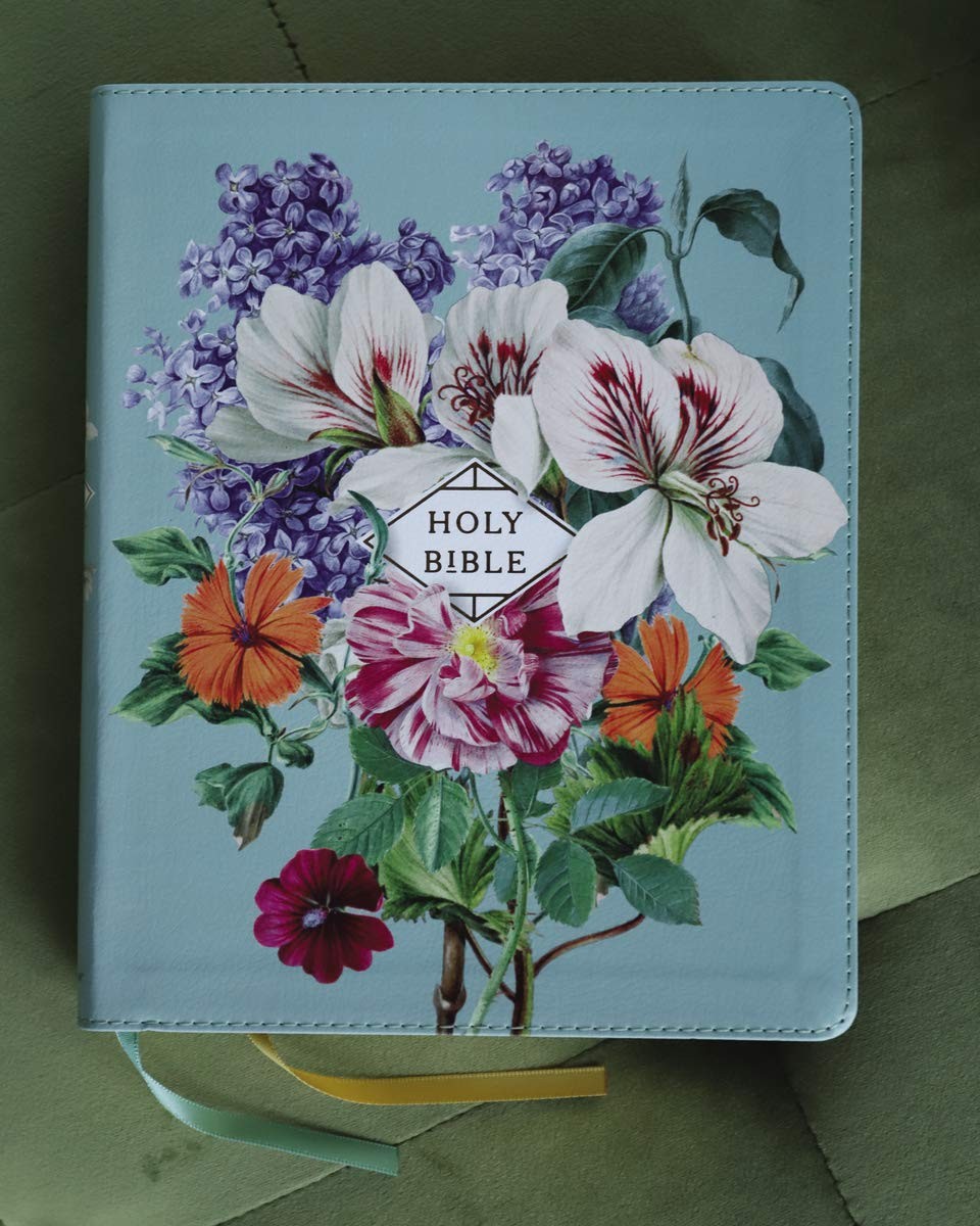 NASB Artisan Collection Leathersoft Bible Sage Floral, Red Letter, Comfort Print