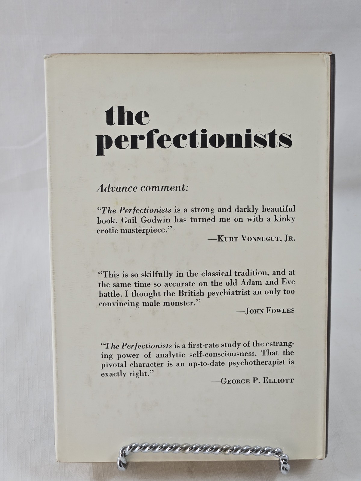 The Perfectionists Gail Godwin 1970 Harper & Row Hardcover Dust Jacket Novel