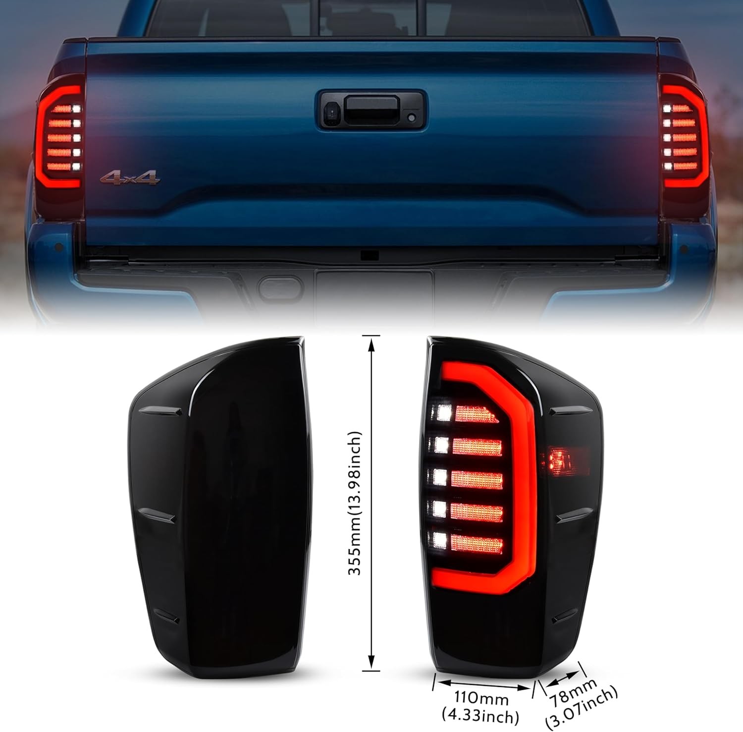 LED Taillights for 2016-2023 Toyota Tacoma Rear Tail Lights Assembly for [2016 2