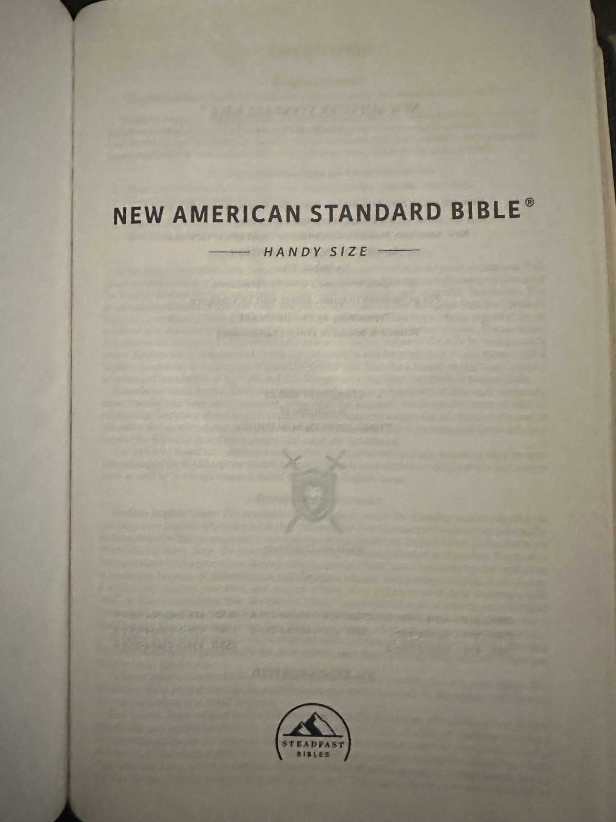 Steadfast Bibles NASB’95 Handy Size Black Cowhide