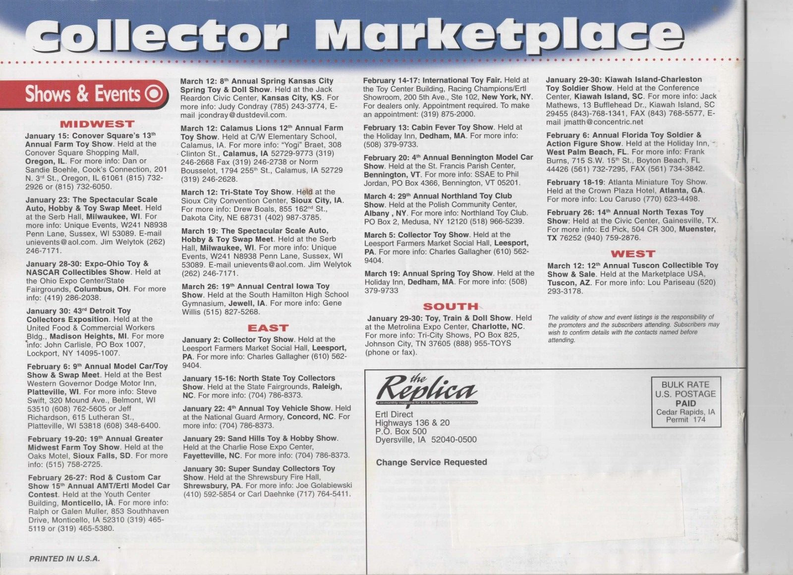 THE REPLICA / RACING CHAMPIONS / ERTL, Magazine, #102, Jan-Feb. 2000 (47 Pages)
