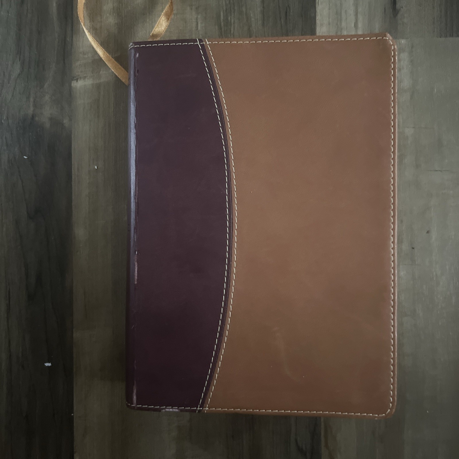 Zondervan NIV Compact Study Bible Italian Duo-Tone Tan Burgundy 2011 Small Print