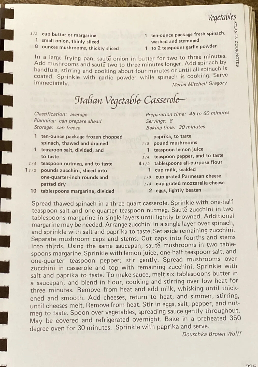 Atlanta Cooknotes The Junior League of Georgia 1983 Spiral 440 Pages Cookbook