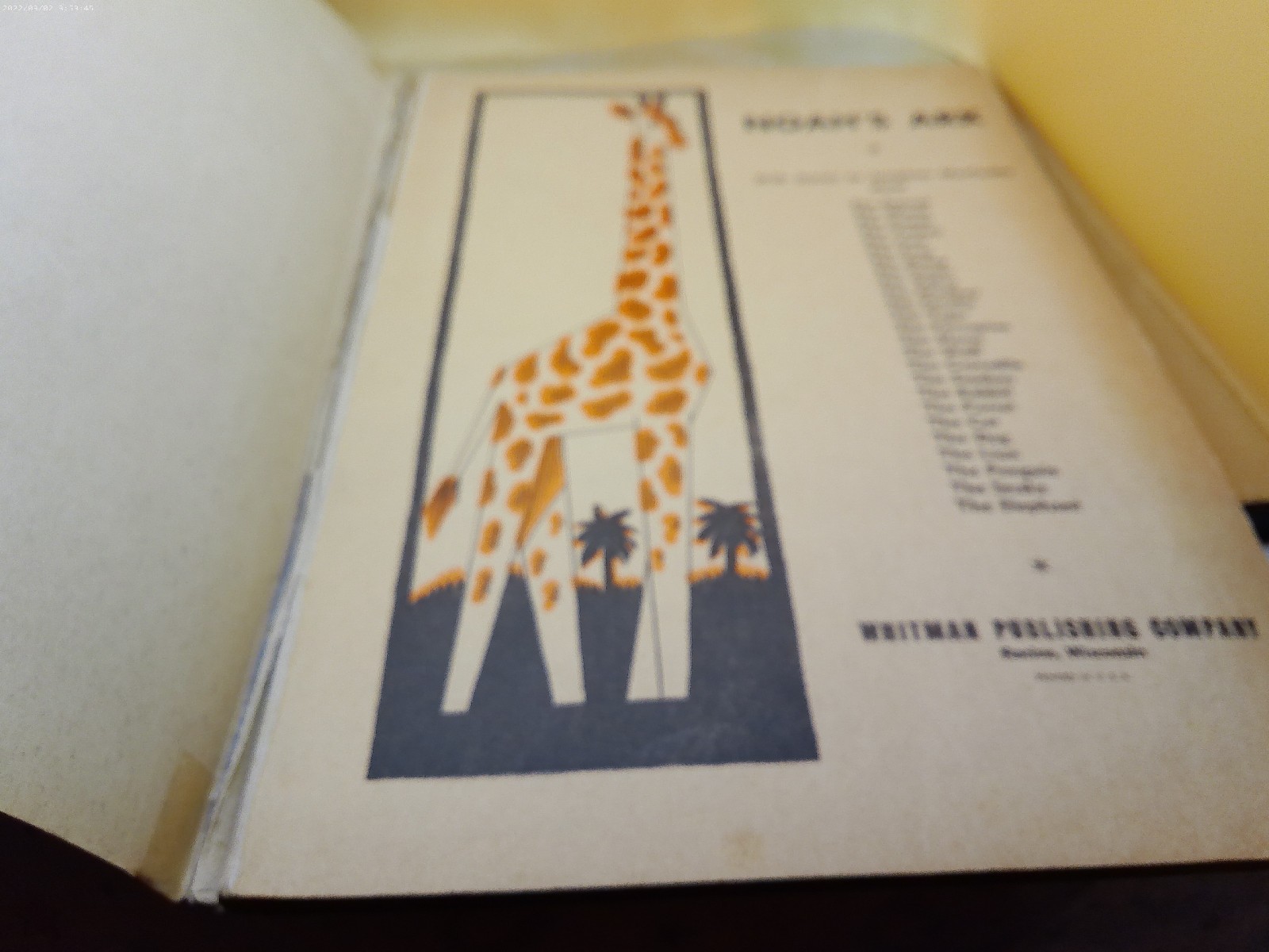 Noahs Ark Whitman PB book 1935 50 pages animals stories children