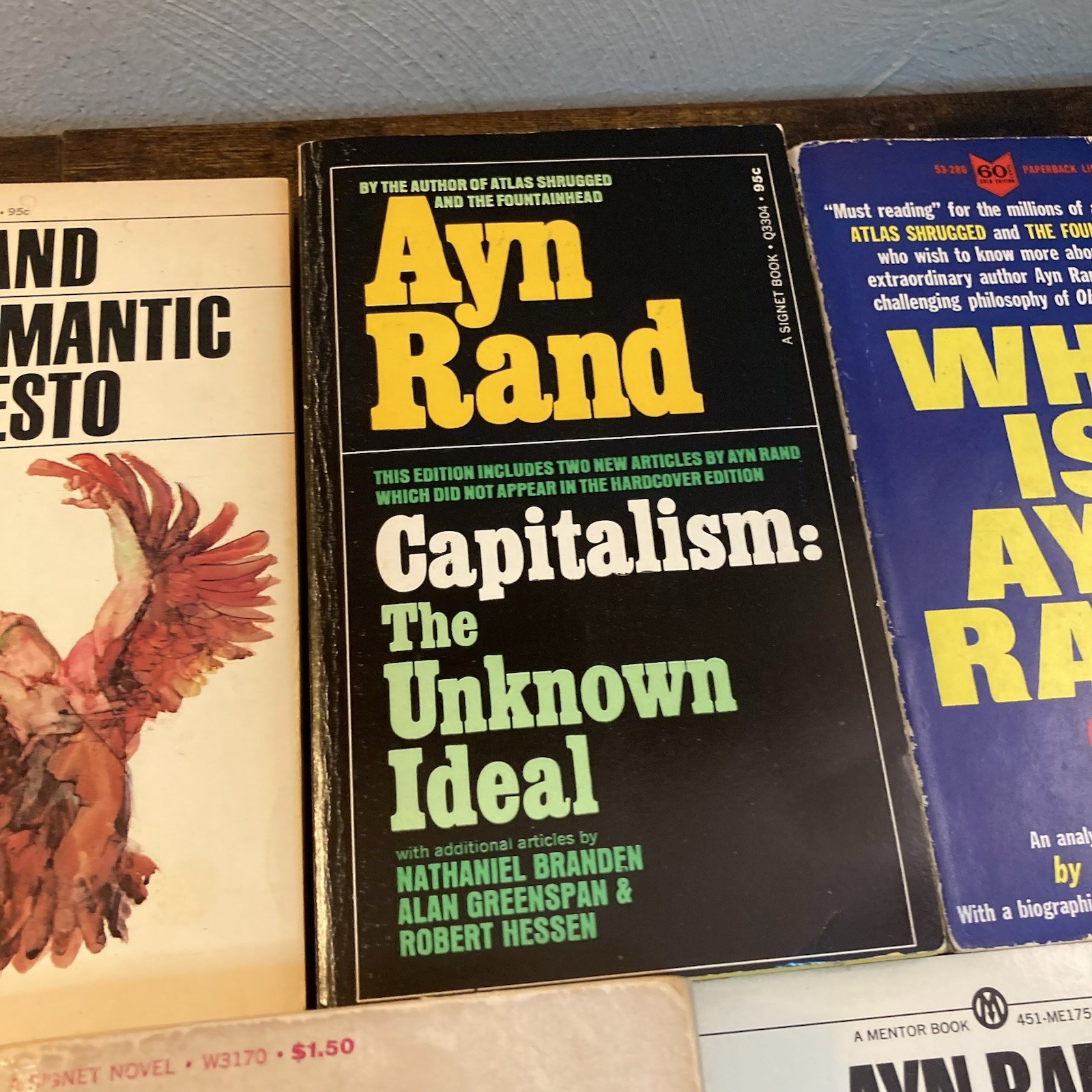Ayn Rand Lot Paperback Books 60s 70s Romantic Manifesto Objectivist Unknown Idea