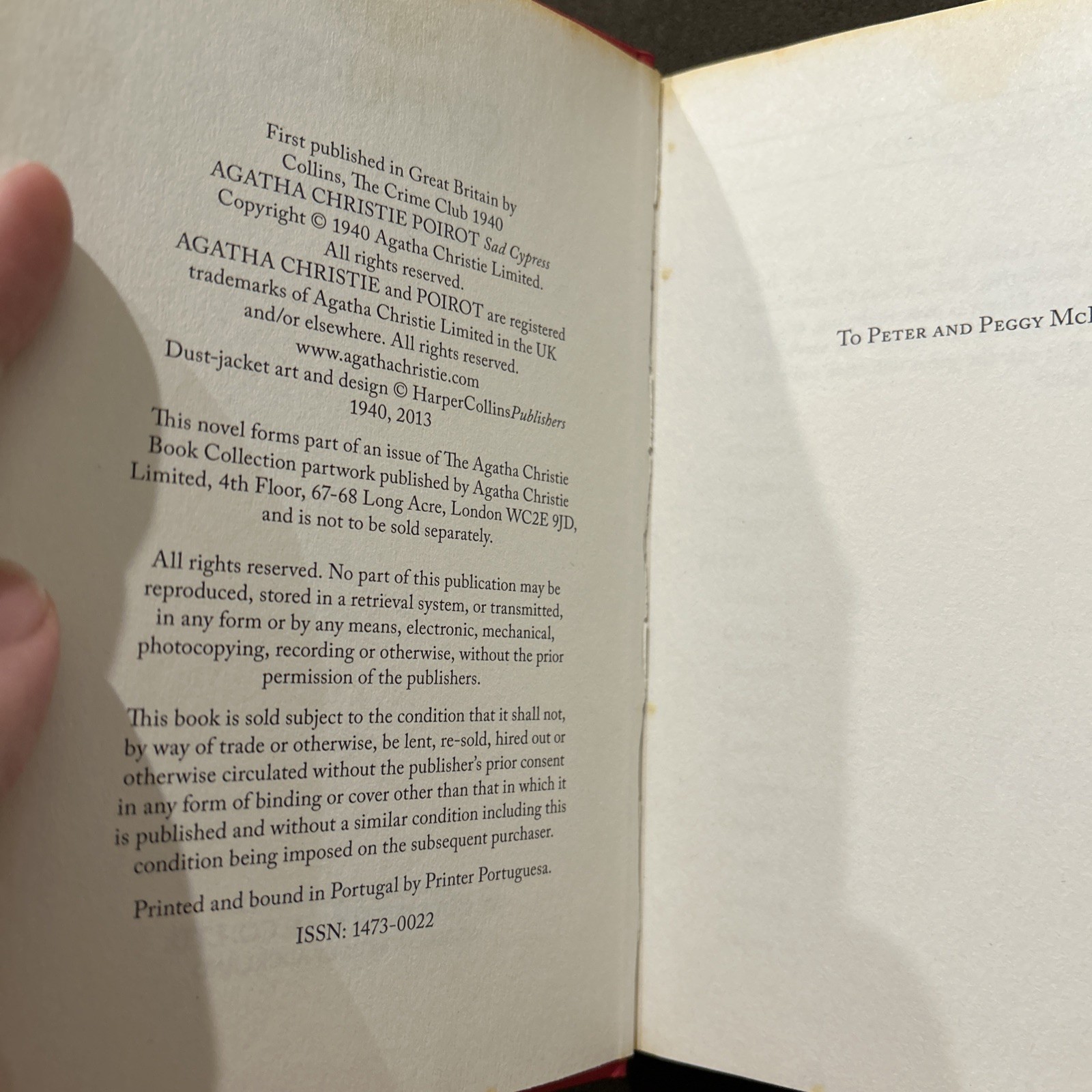 Agatha Christie Sad Cypress Facsimile 2013 Hardcover Poirot The Crime Club