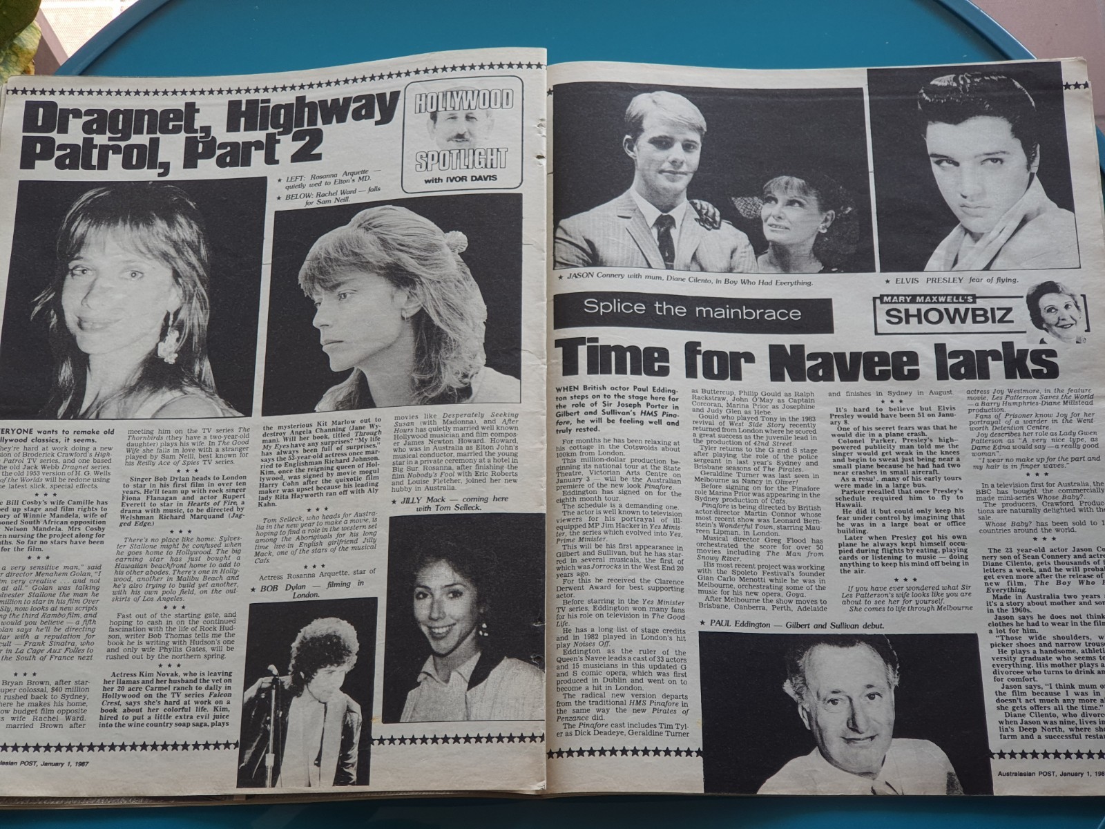 Australasian Post 1987 Superman IV Christopher Reeve Phionna Parsons Yoko Ono