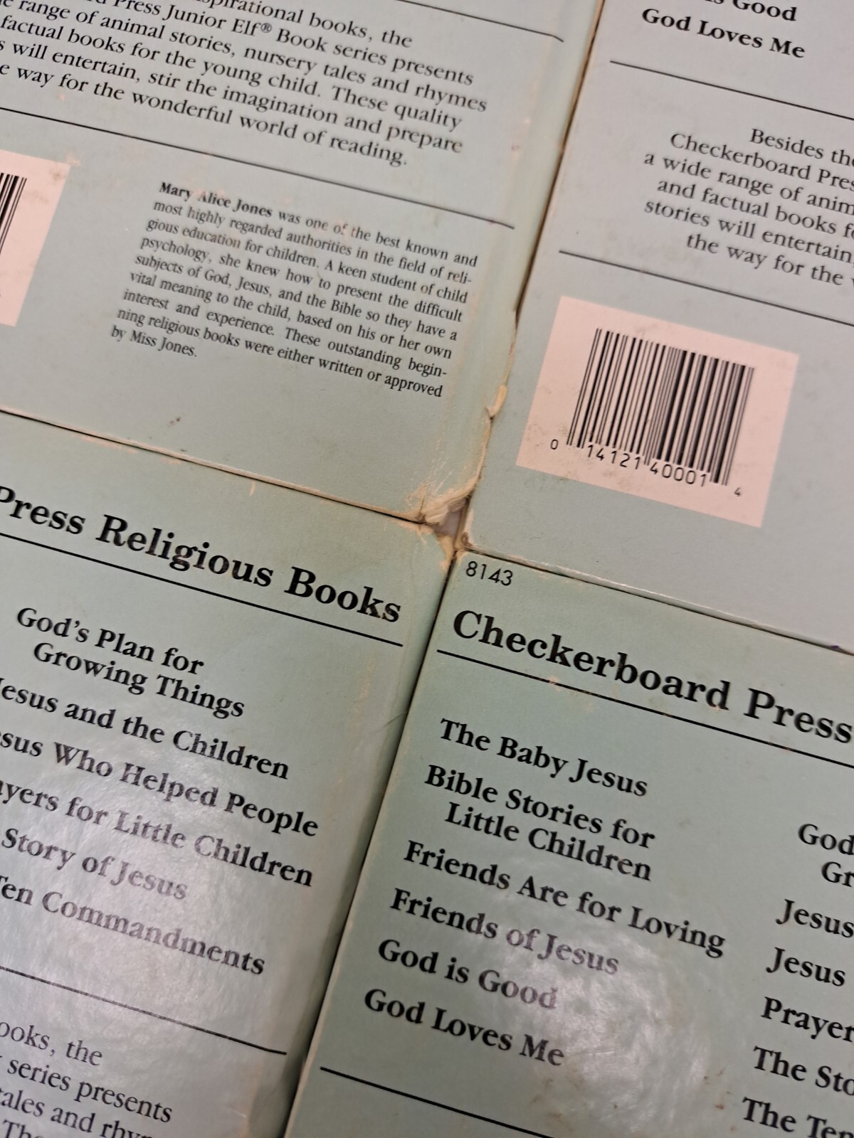 Complete Set VTG Checkerboard Press Religious Books Junior Elf Lot Of 12 #726