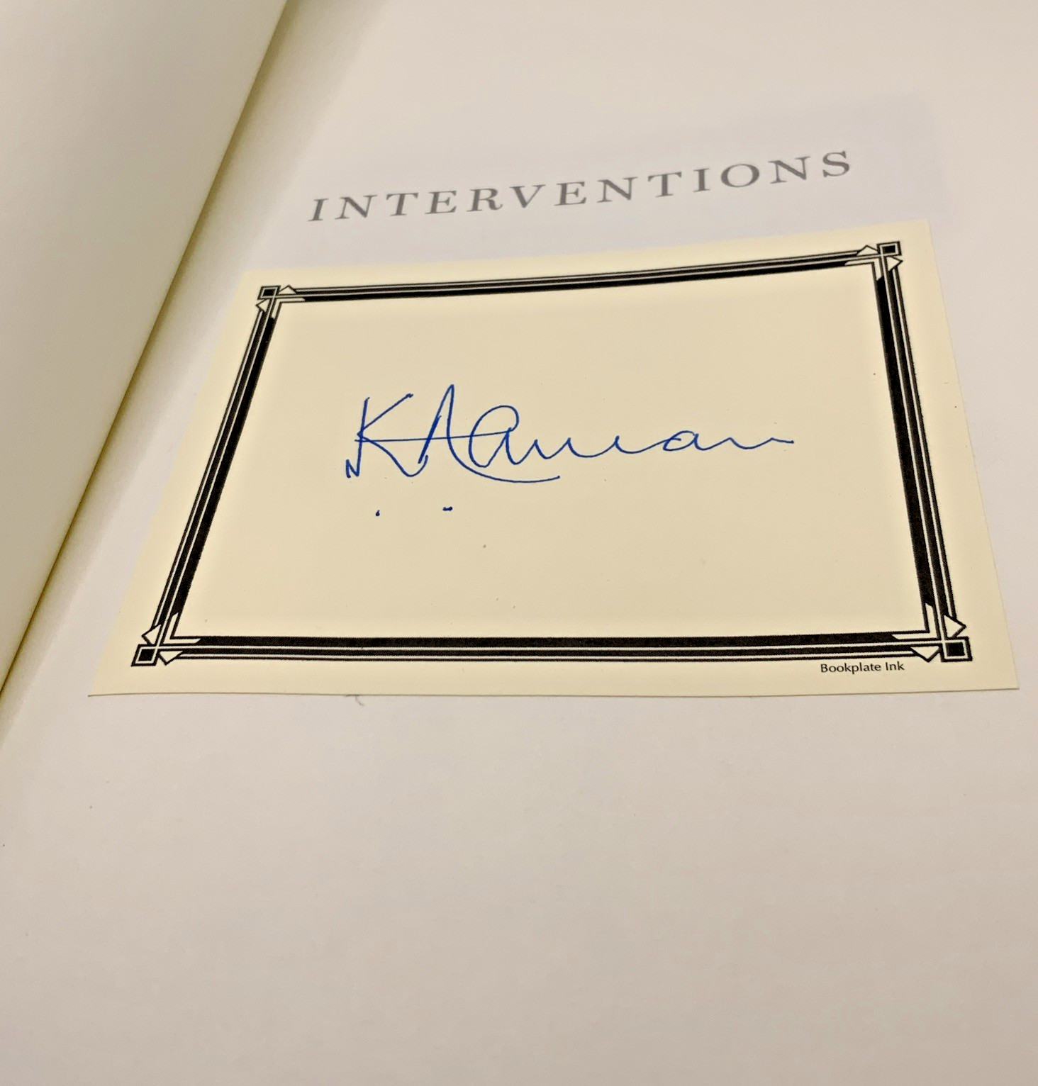 SIGNED Kofi Annan Interventions : A Life in War and Peace (2012) Penguin Press