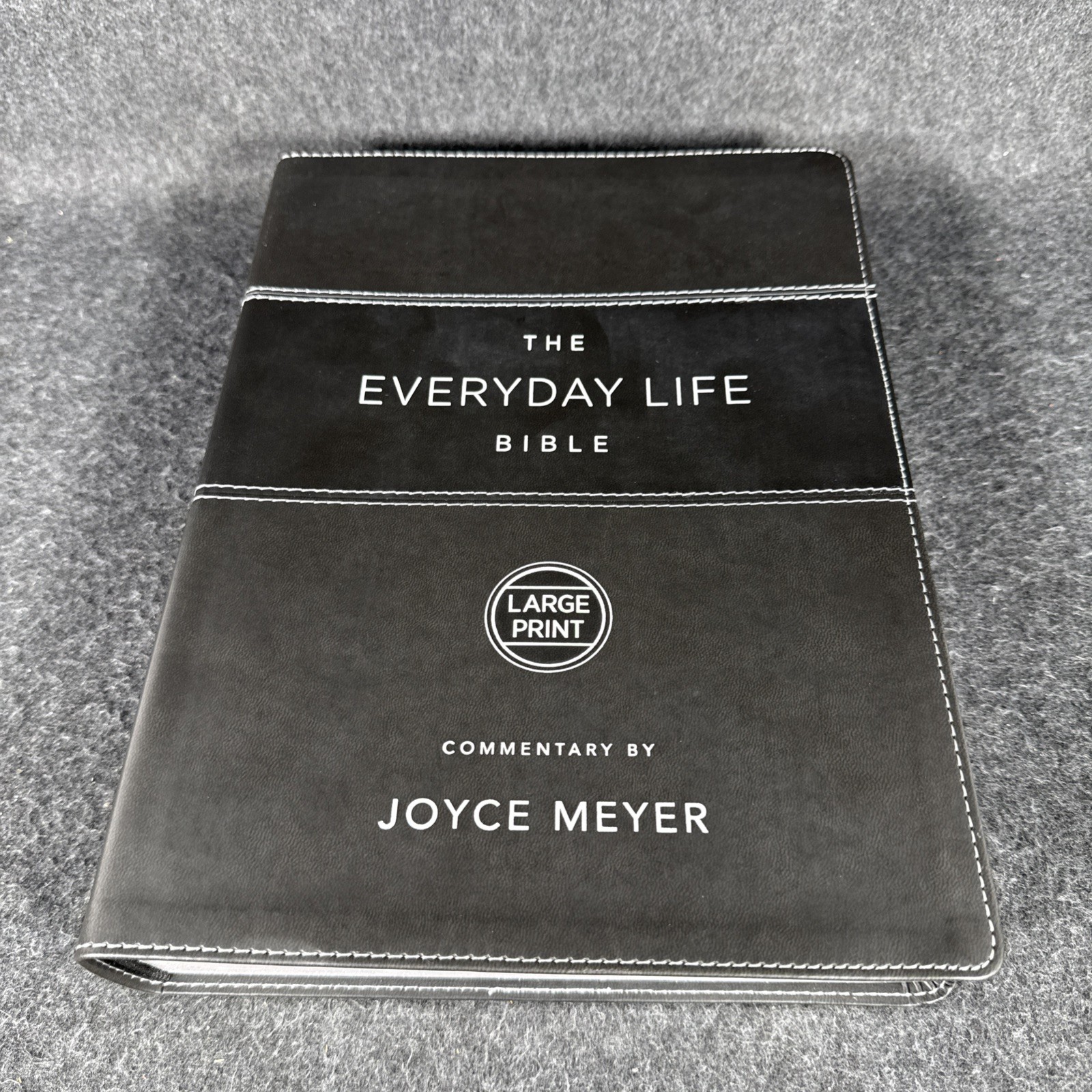 The Everyday Life Bible Large Print Joyce Meyer Black Leatherluxe Amplified, Box