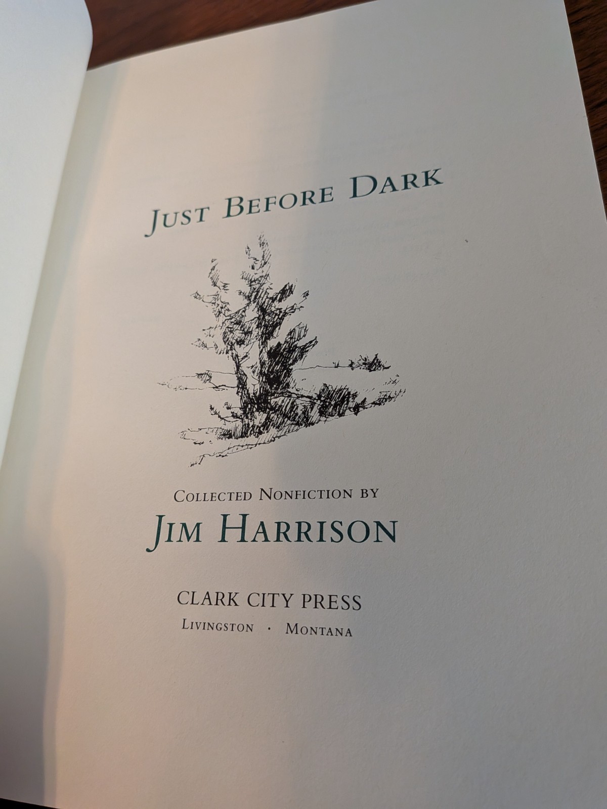 Just Before Dark – Jim Harrison – 1991 1st Ed HC/DJ – Poetry – Clark City Press