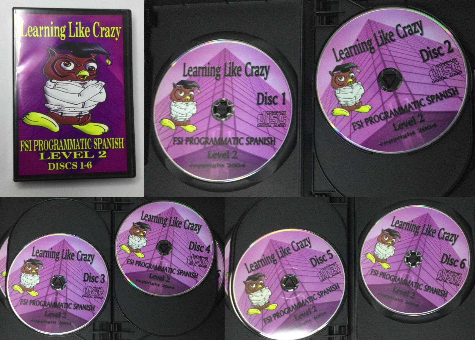 Learning Like Crazy FSI Programmatic Spanish 26 CD Set levels 1 & 2