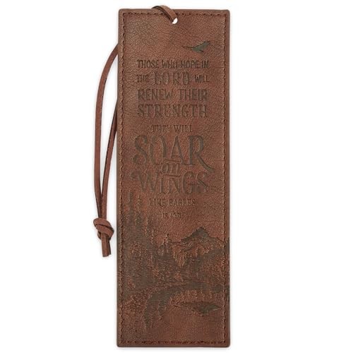 Premium Vegan Faux Leather Scripture Bookmark for Men: Soar On Wings – Isaiah