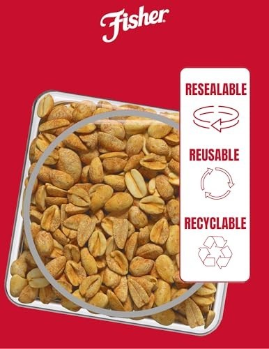 Fisher Snack Honey Roasted Peanuts, 36 Ounces (Pack of 6), Made with Real Honey,