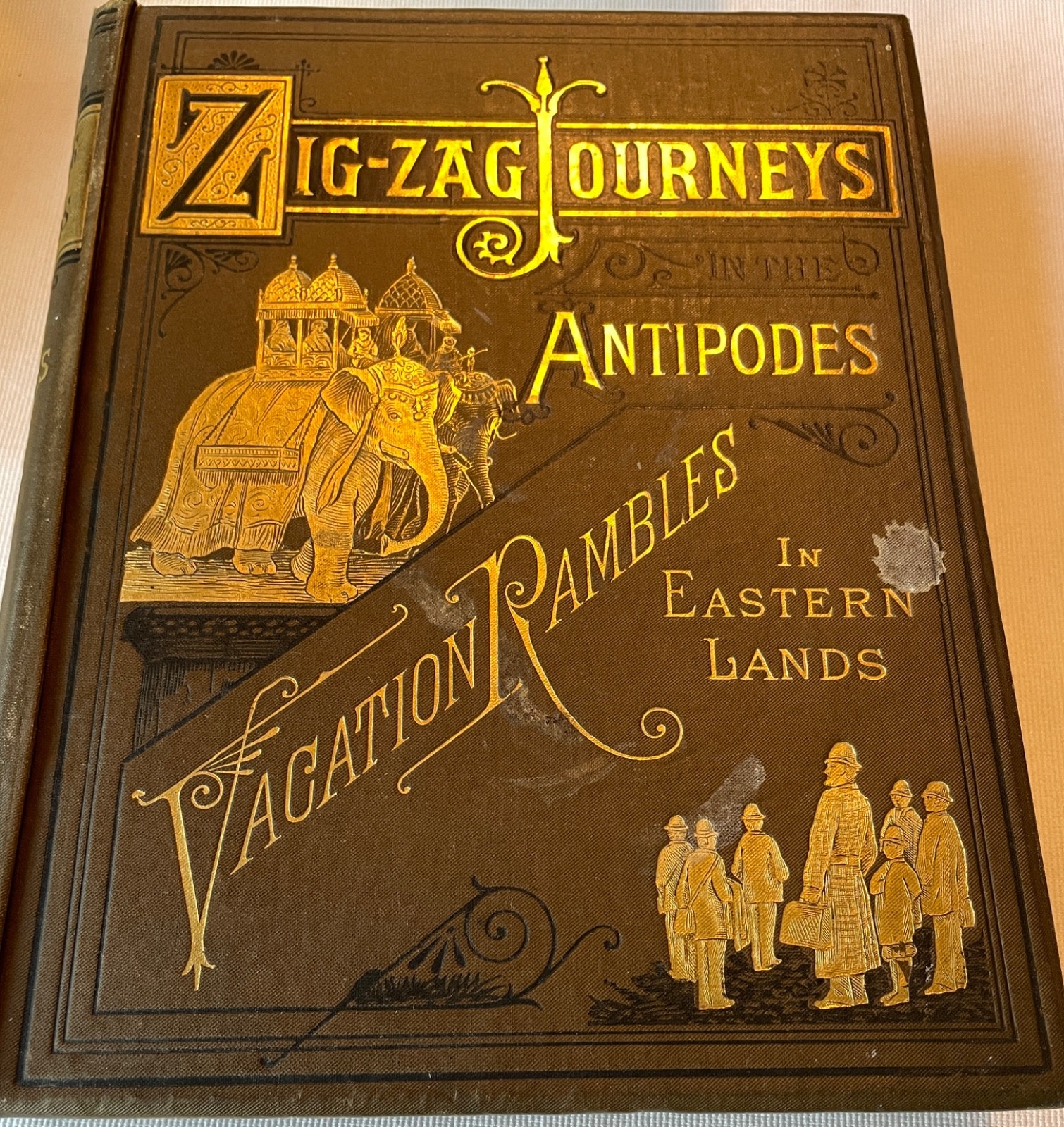 1888 Zigzag Journeys Antipodes 1st Siam Java Illustrated Travel Exploration Gilt