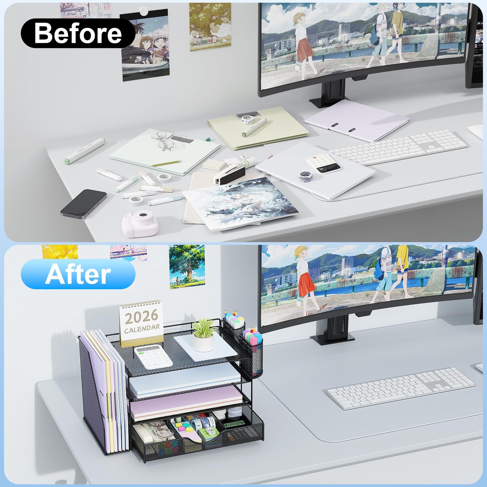 gianotter Desk Organizers and Accessories with 41.3 x 24 x 22.9 cm, Black
