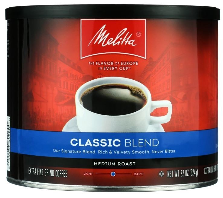 Melitta Classic Roast Caffeinated Canned Coffee, 22oz Can NEW