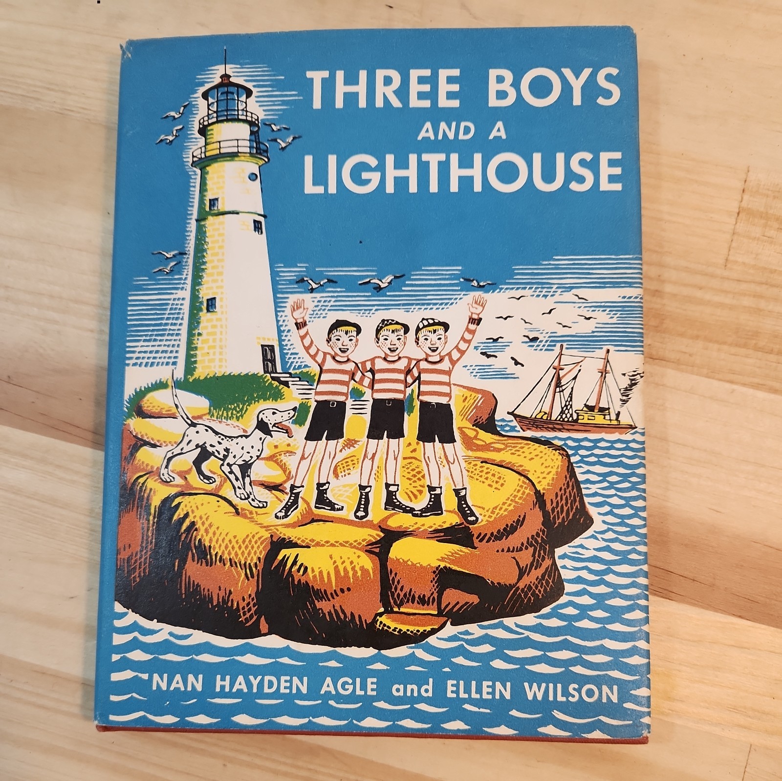 Three Boys and a Lighthouse Hardcover Illustrated Agle Wilson 1951 Mint