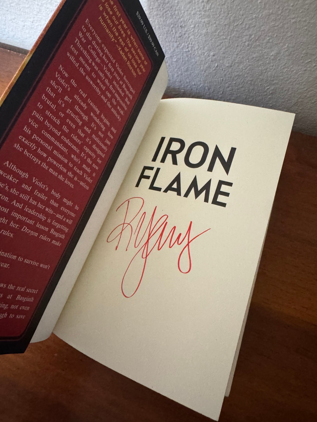 Iron Flame SIGNED Rebecca Yarros Hardcover Novel Sprayed Edges Brand New
