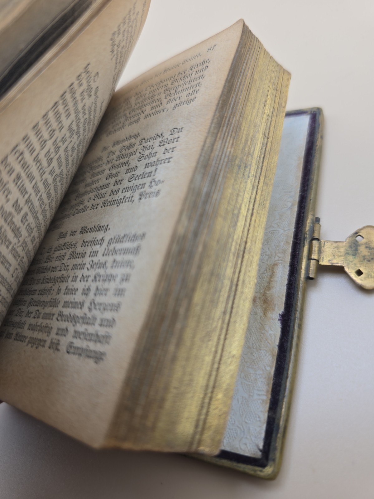 Antique 1860s Velvet German Prayer Book Brass